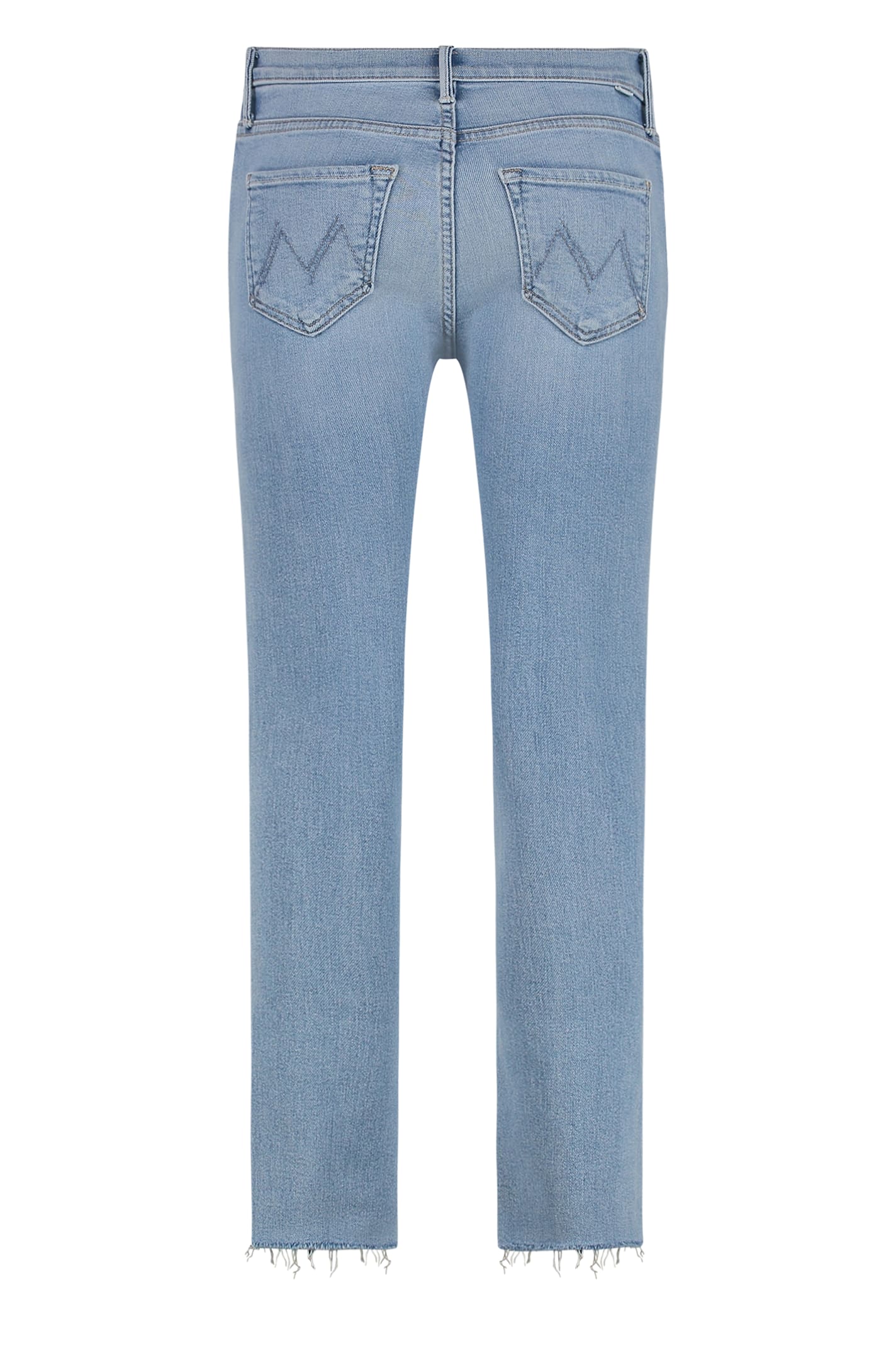 Mother Dazzler Ankle Fray Straight Leg Jeans In Denim