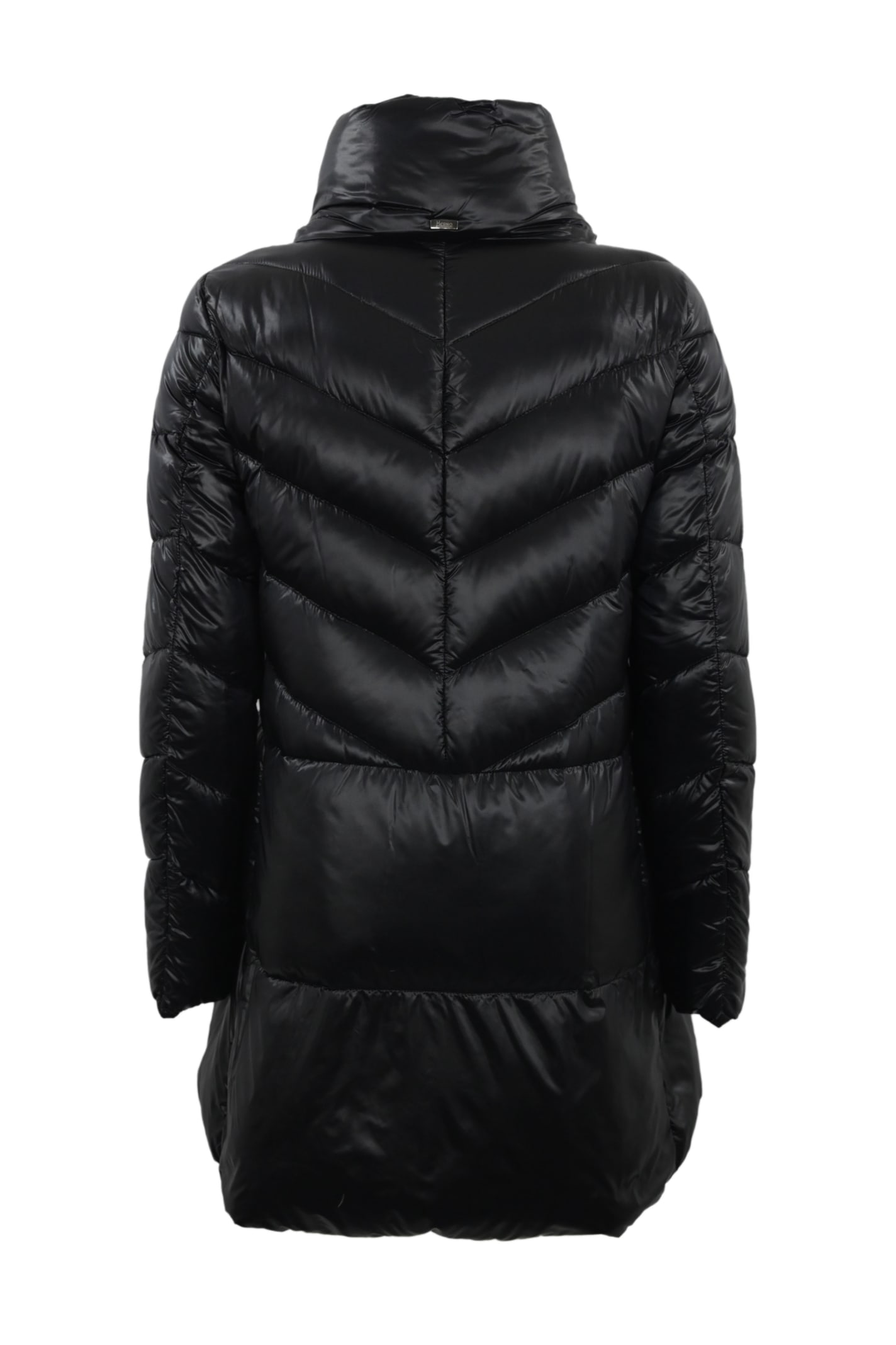 Shop Herno Black A-shape Down Jacket In Nero