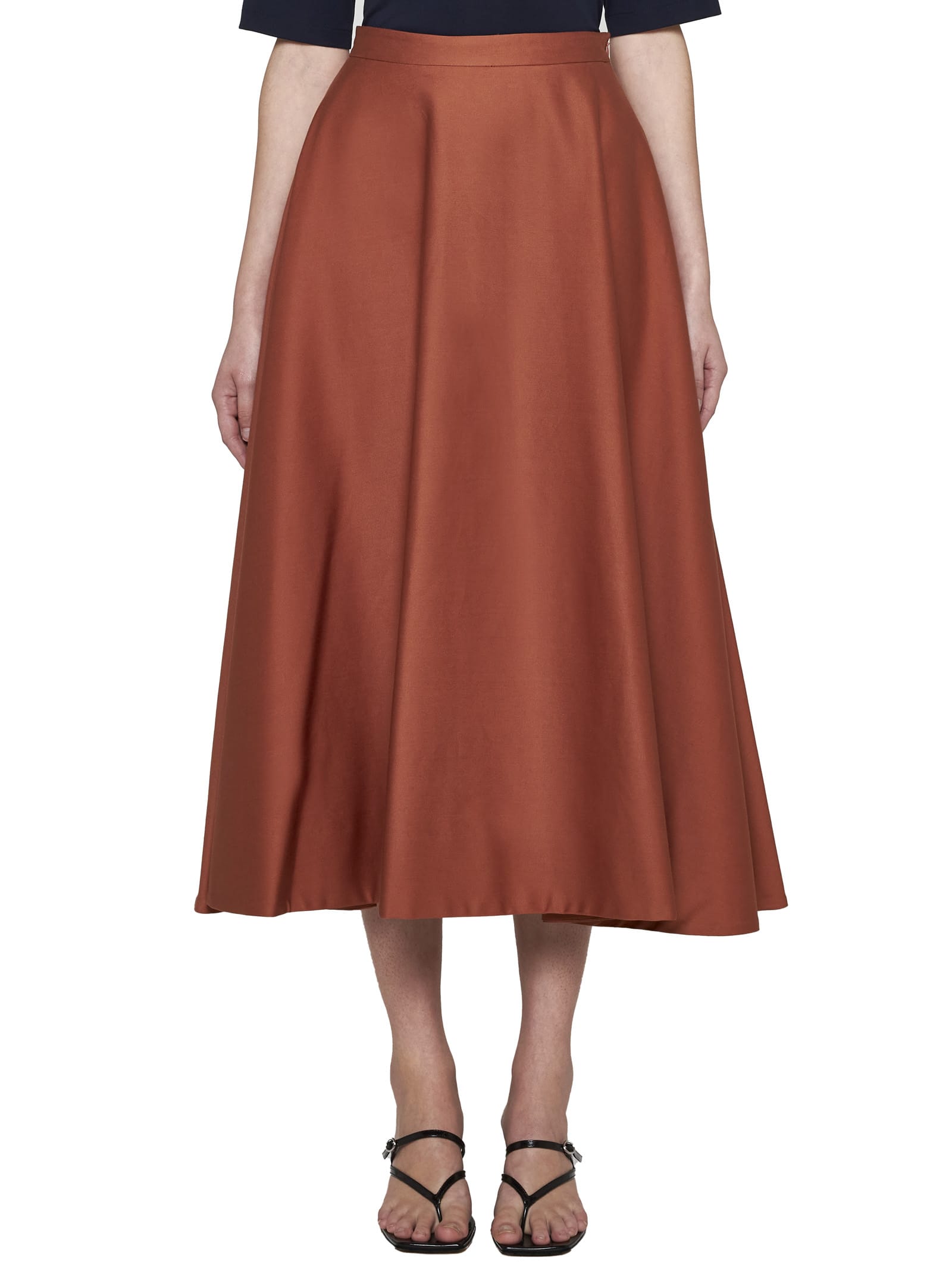 Shop Blanca Vita Skirt In Leather Brown