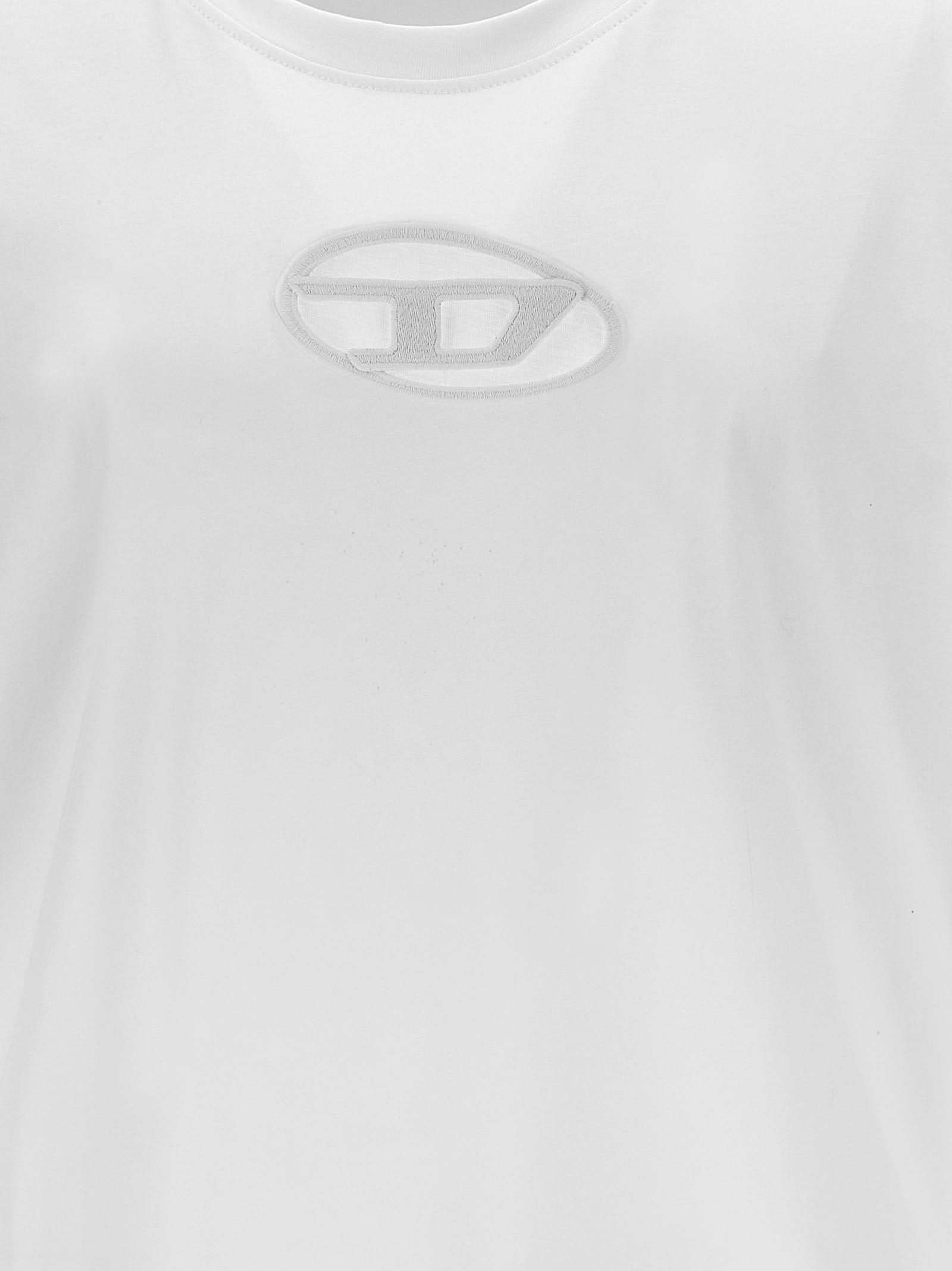 Diesel Crew Neck Short Sleeves T-shirt In White