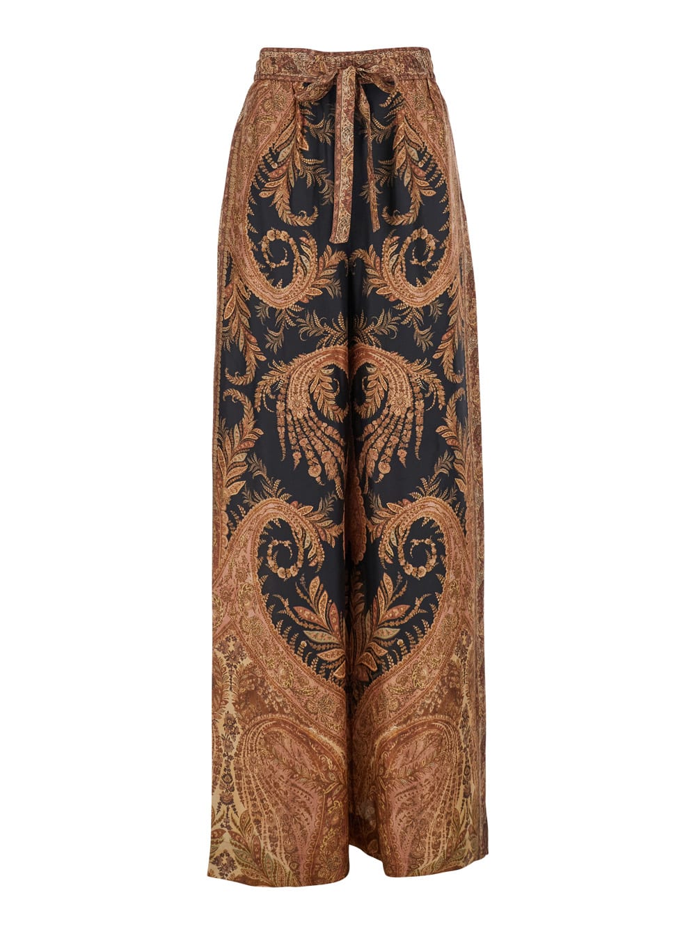 Zimmermann Multicolor Pants With Belt And All-over Paisley Motif In Silk Woman In Multi