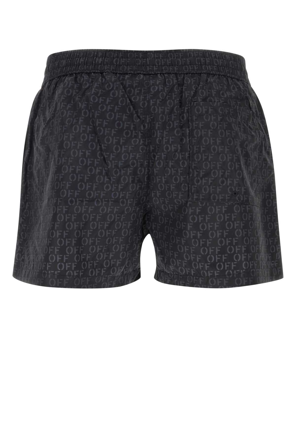 Shop Off-white Printed Nylon Swimming Shorts In 1000