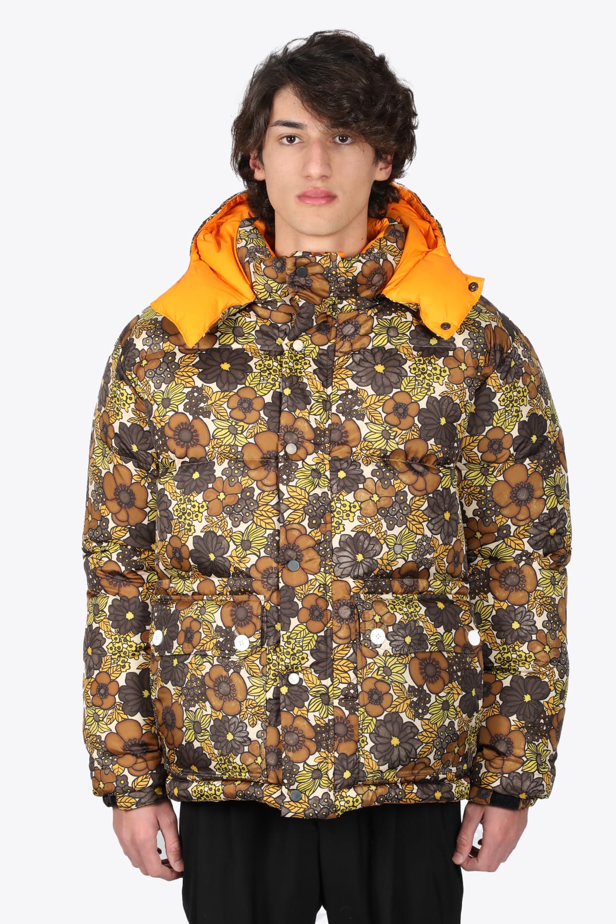 CMMN SWDN Reversible Downjacket In A Custom Floral Print Reversible floral print down puffer jacket