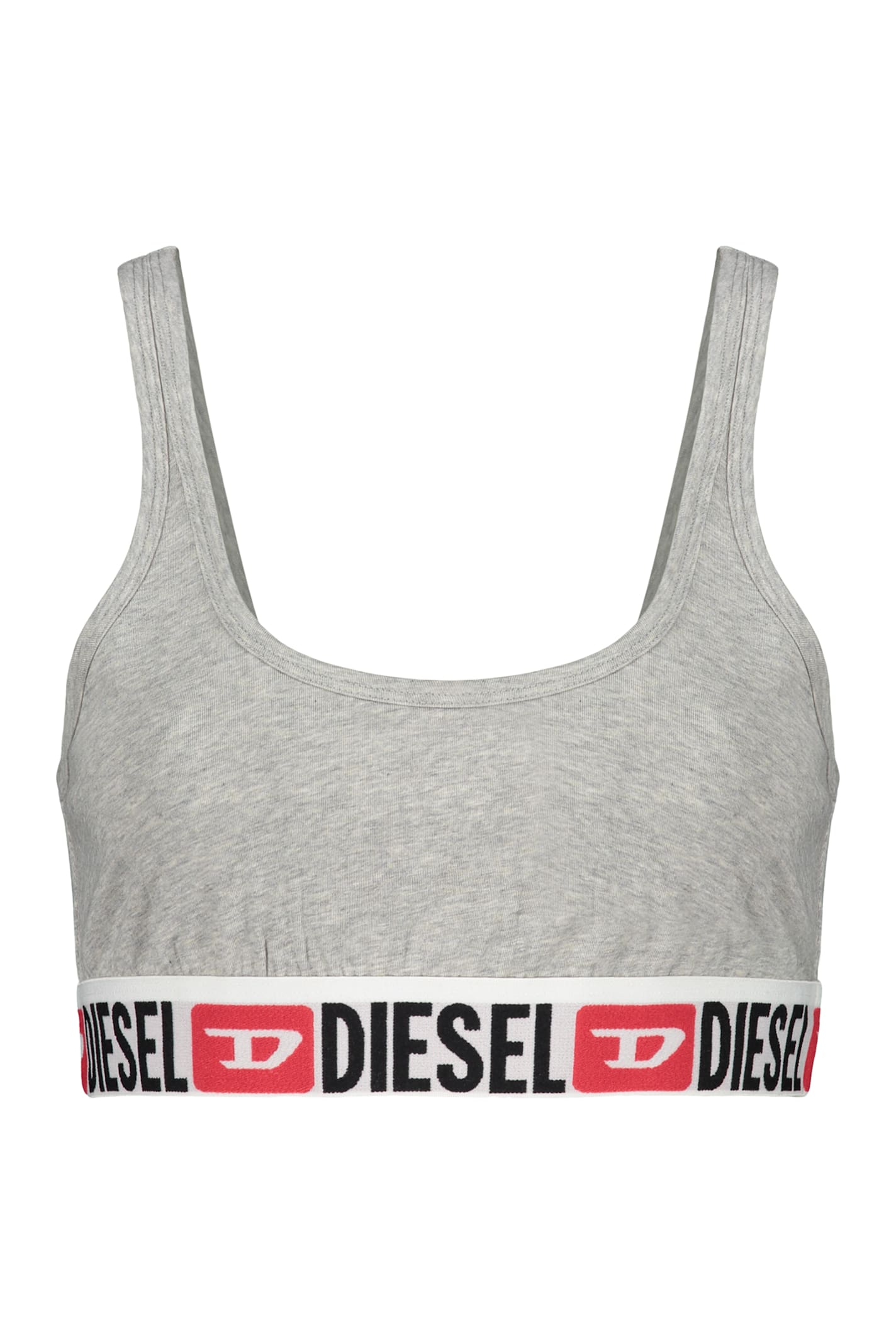 Diesel Ufsb-oriba Cropped Sleeveless Top In Gray