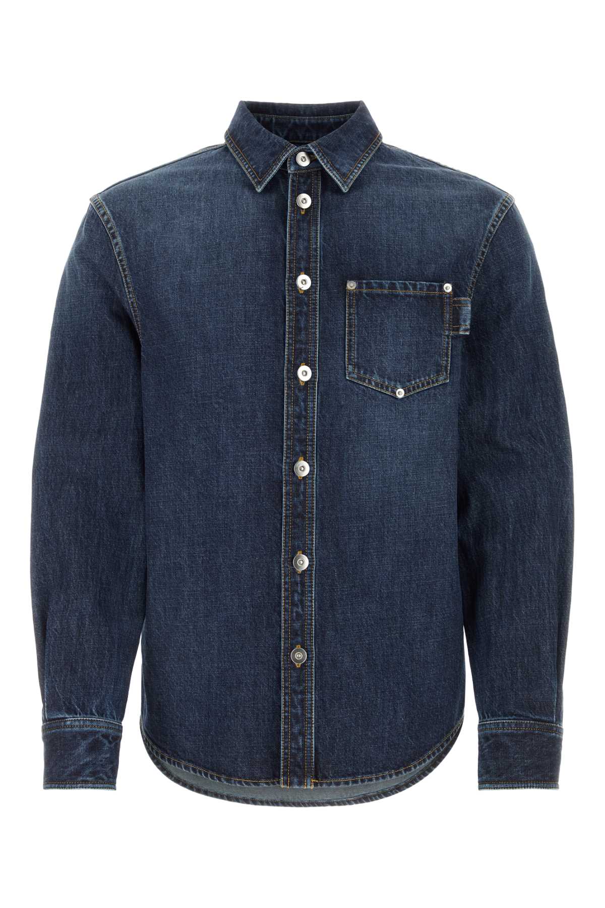 Shop Bottega Veneta Blue Denim Shirt In Midblue