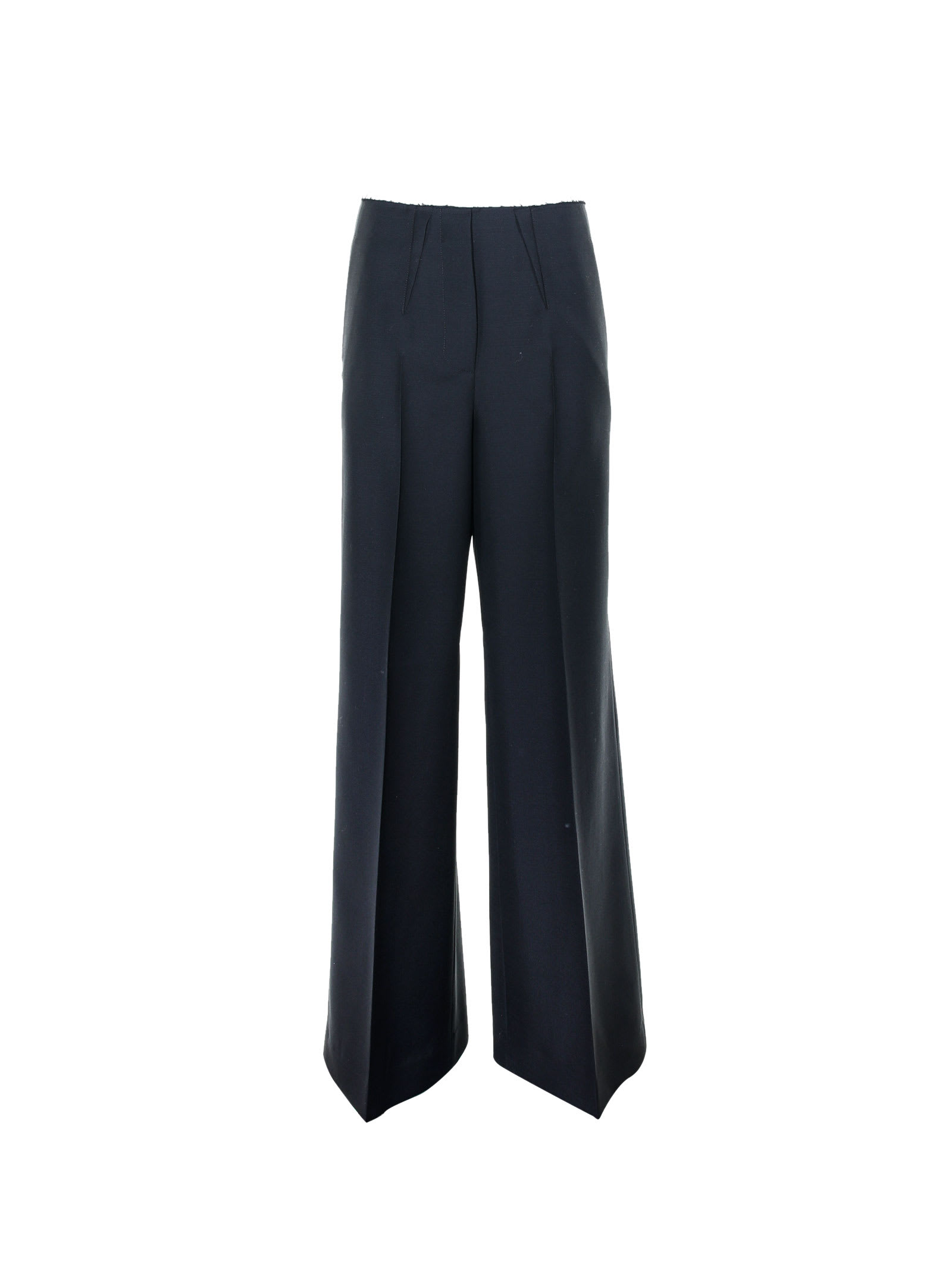 Flared Trousers With Pleats