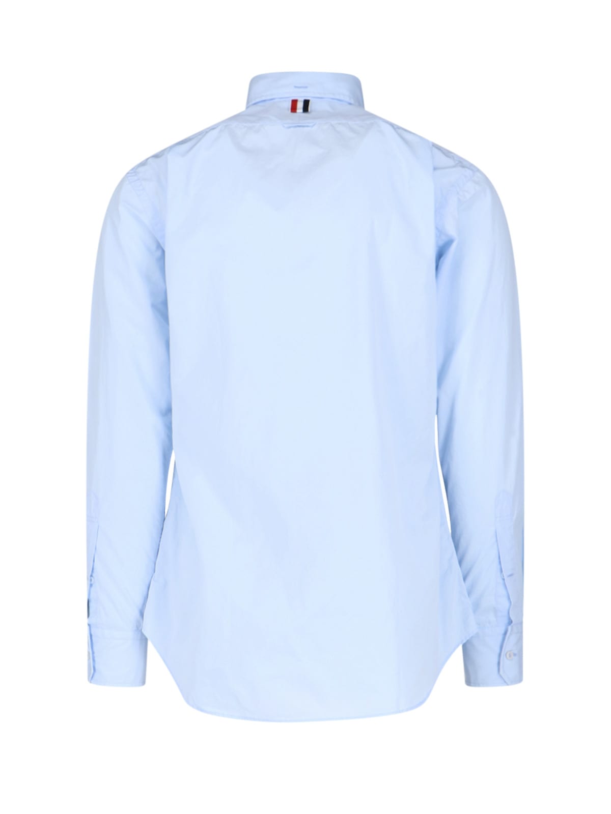 Shop Thom Browne Logo Shirt In Light Blue