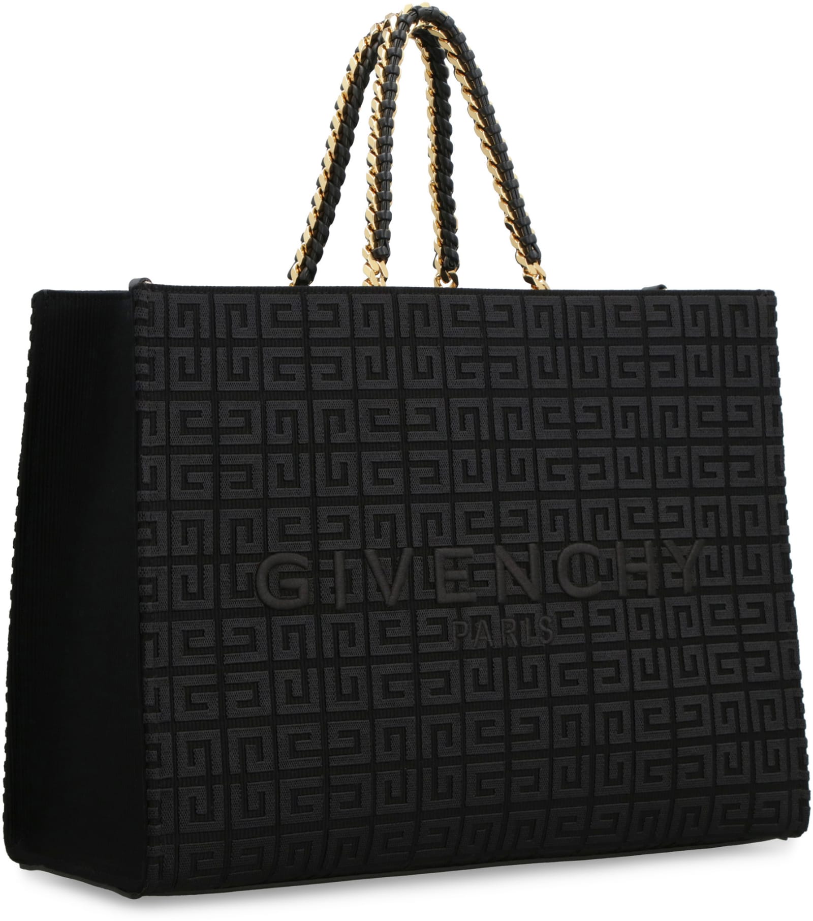 Shop Givenchy G All Over Logo Canvas Tote In Black