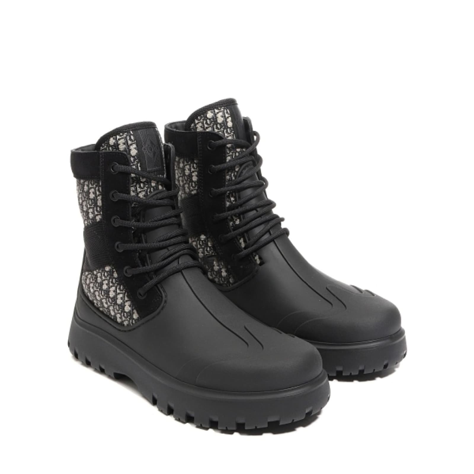 Shop Dior Garden Oblique Boots In Black