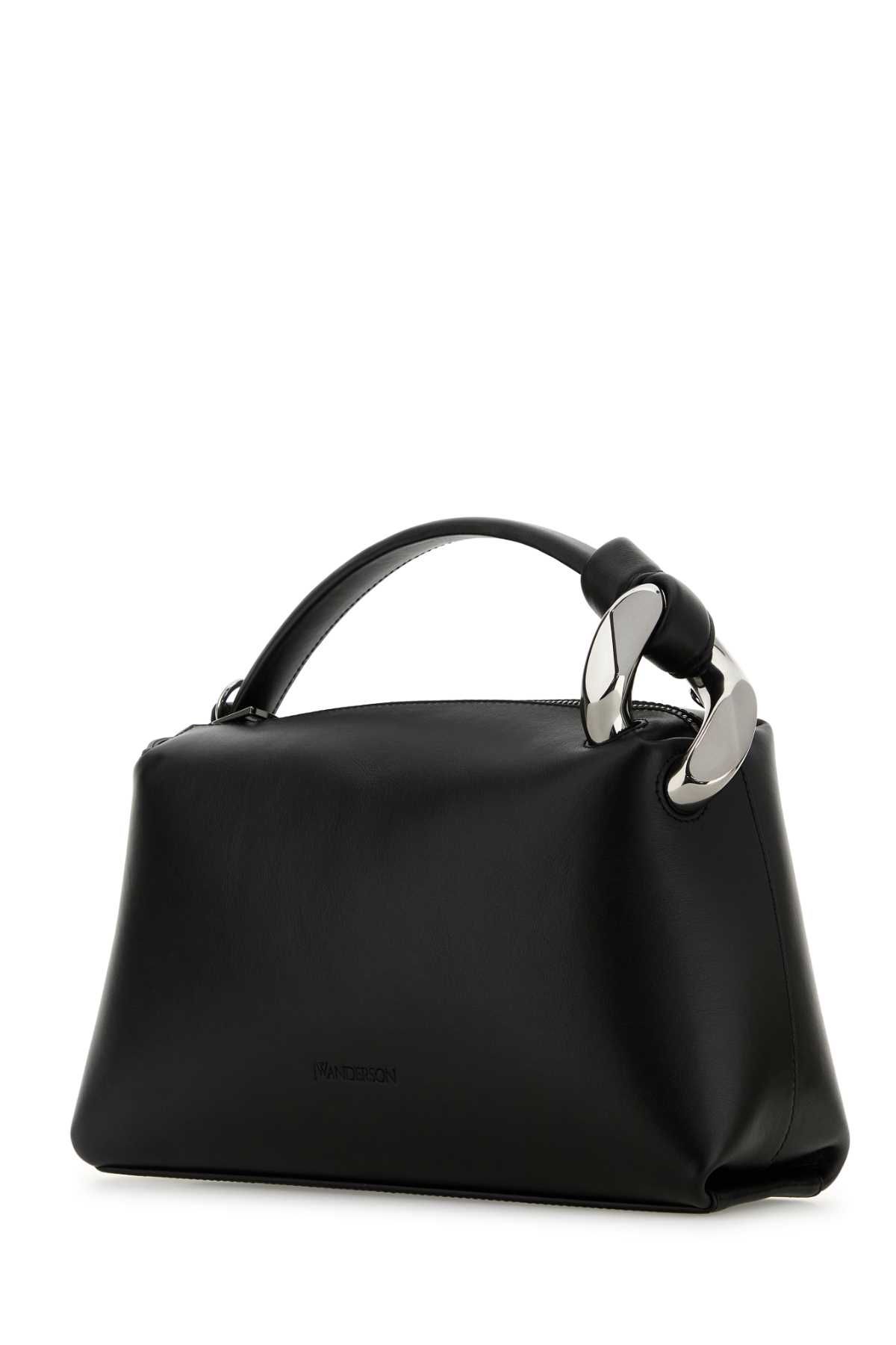 Jw Anderson Leather Bucket Bag Metal Hardware In Black
