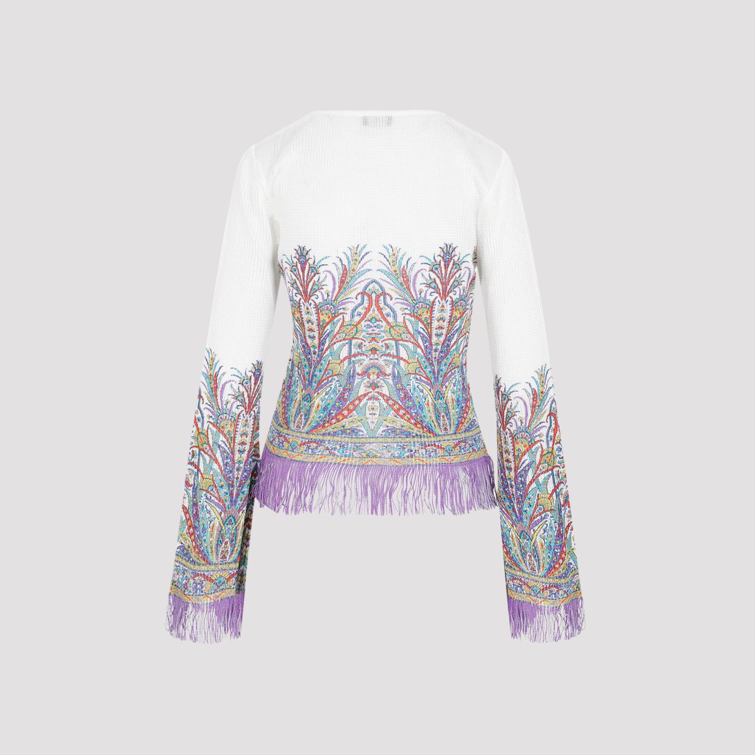 Shop Etro Viscose Top In Stampa Fdo Bianco