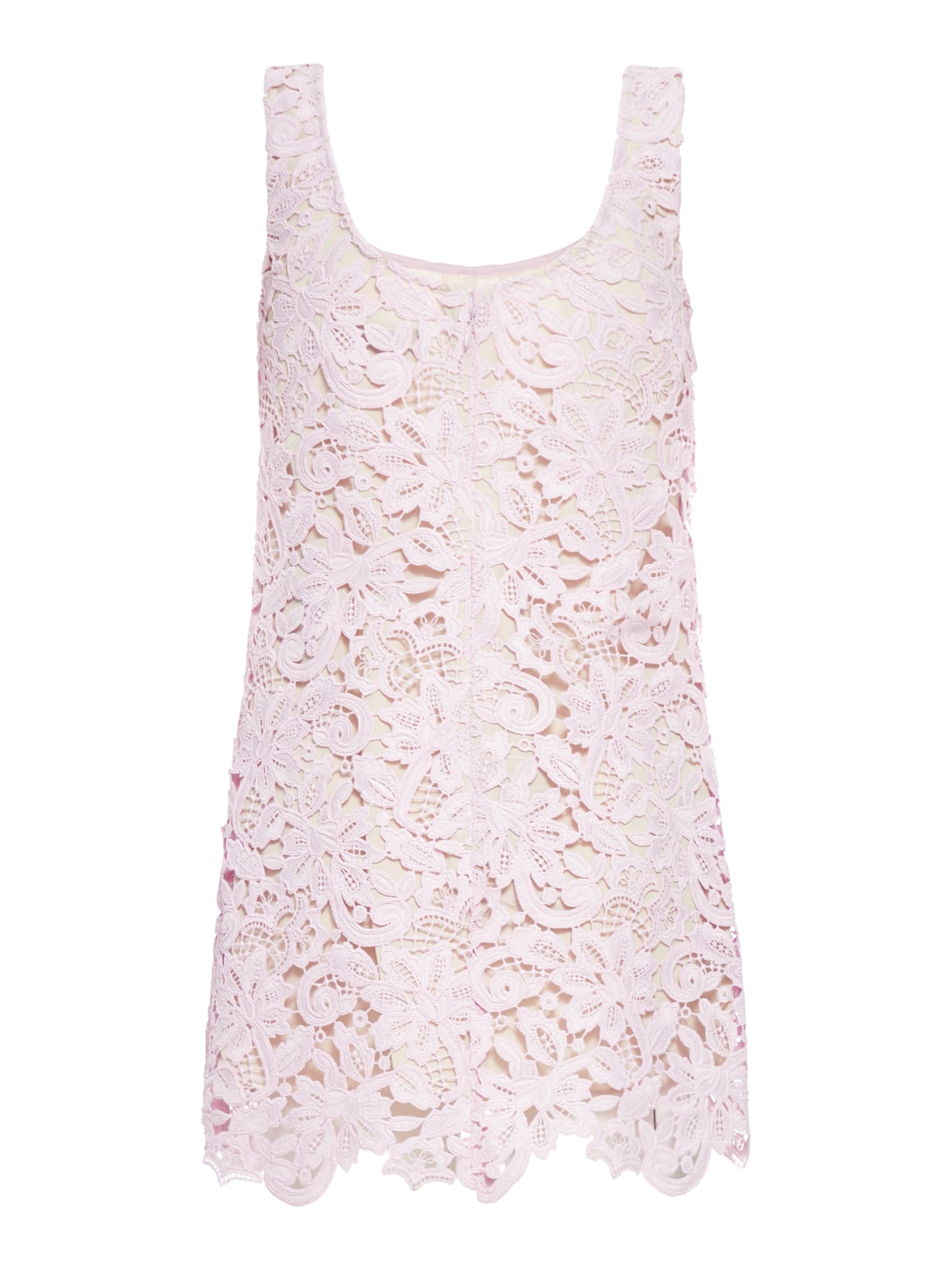 Shop Self-portrait Floral Lace Mini Dress In Pink