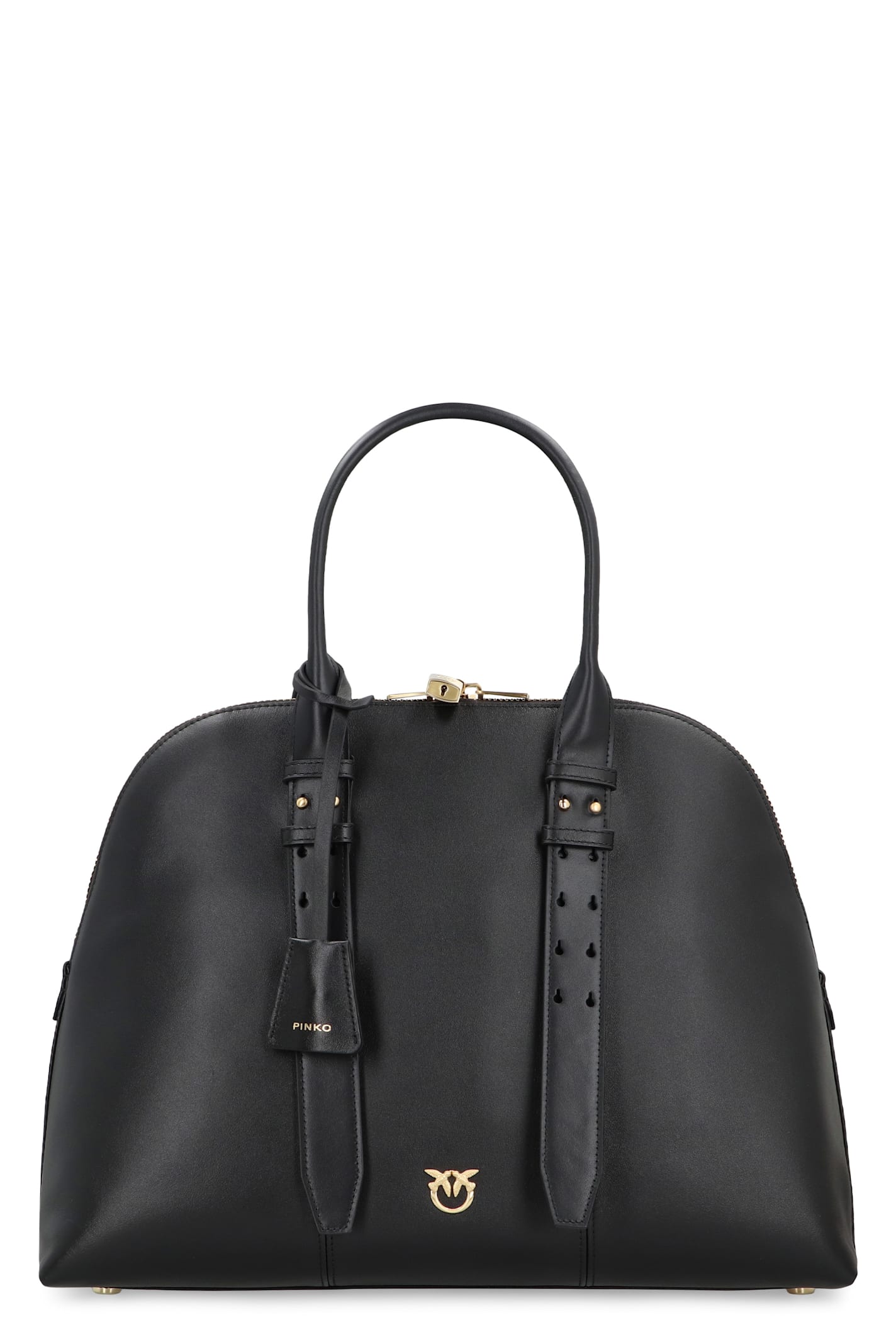 Pinko Bowling Bag Escape Maxi In Leather In Black