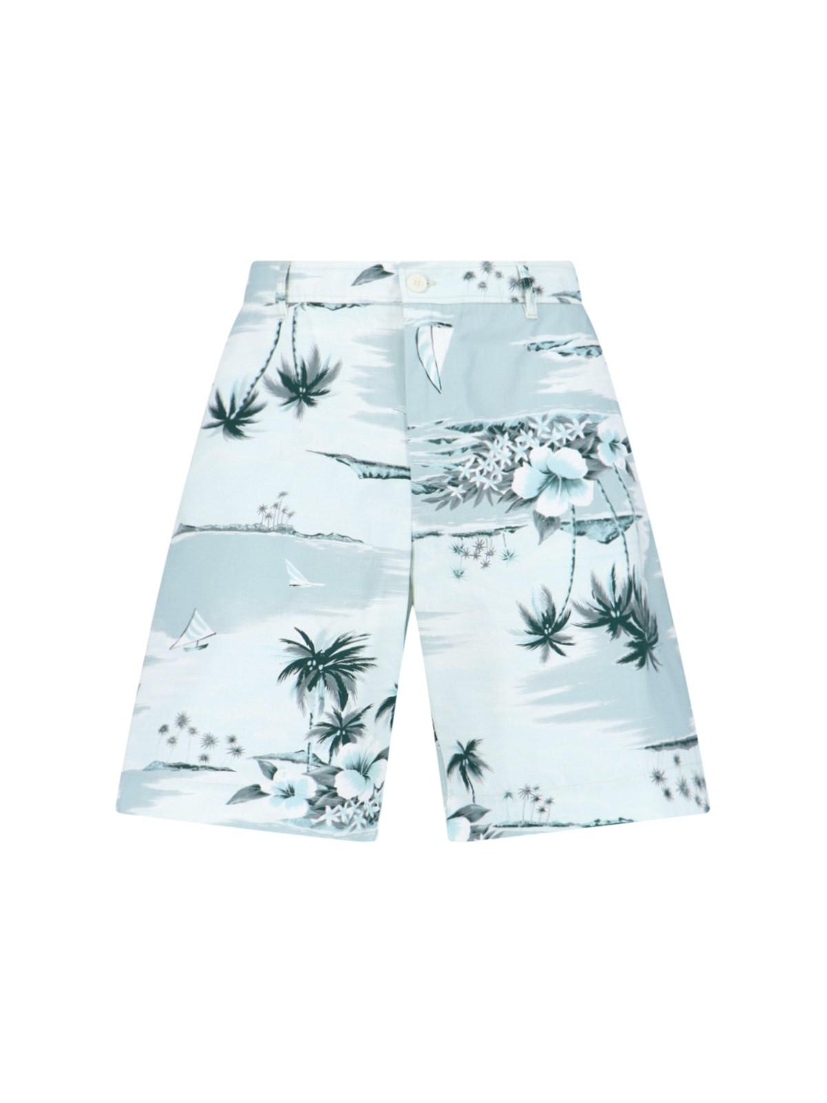 Shop Maison Kitsuné Board Shorts In Bianco