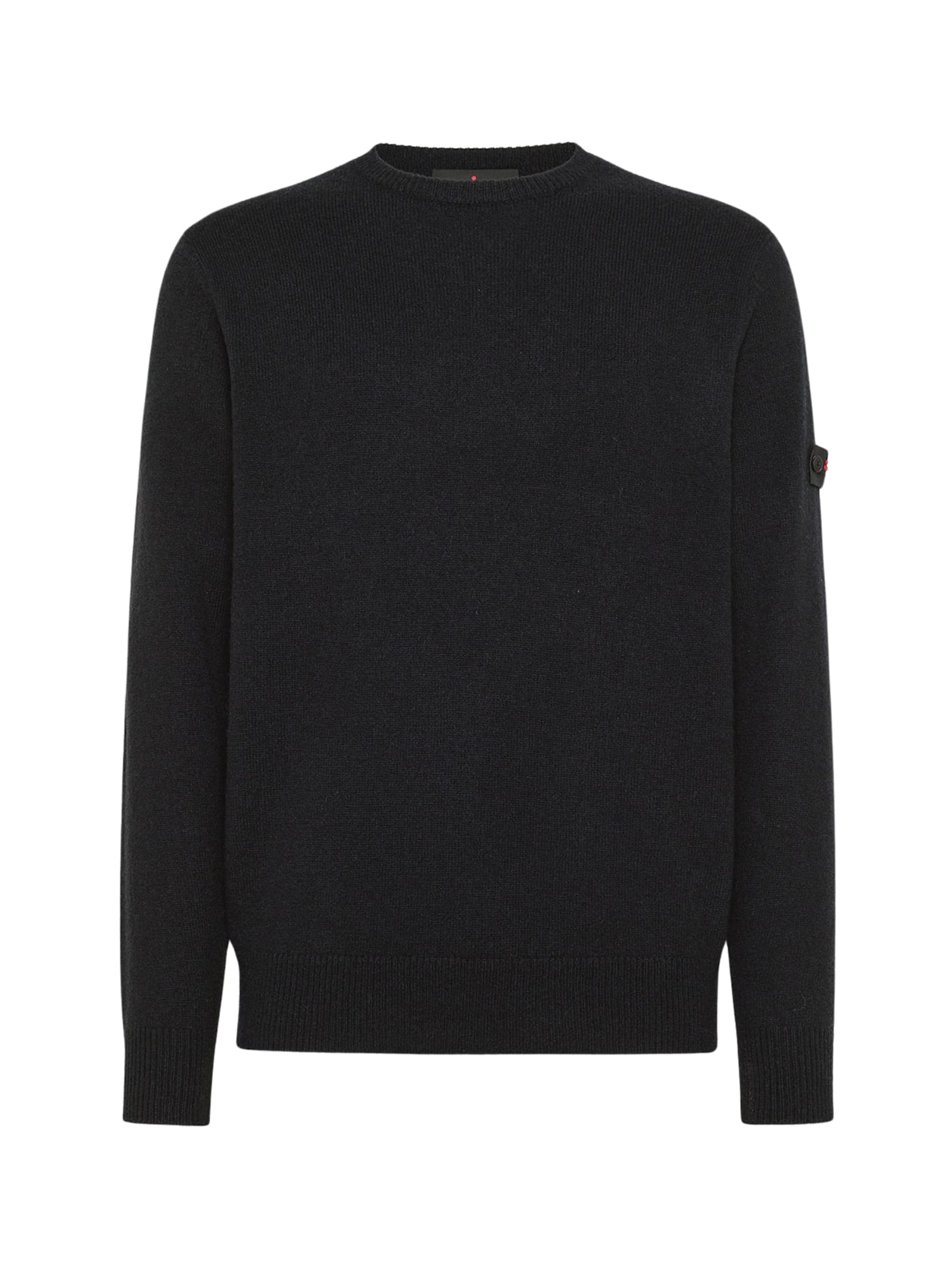 Peuterey Yak Wool Blend Sweater With Logo In Blue