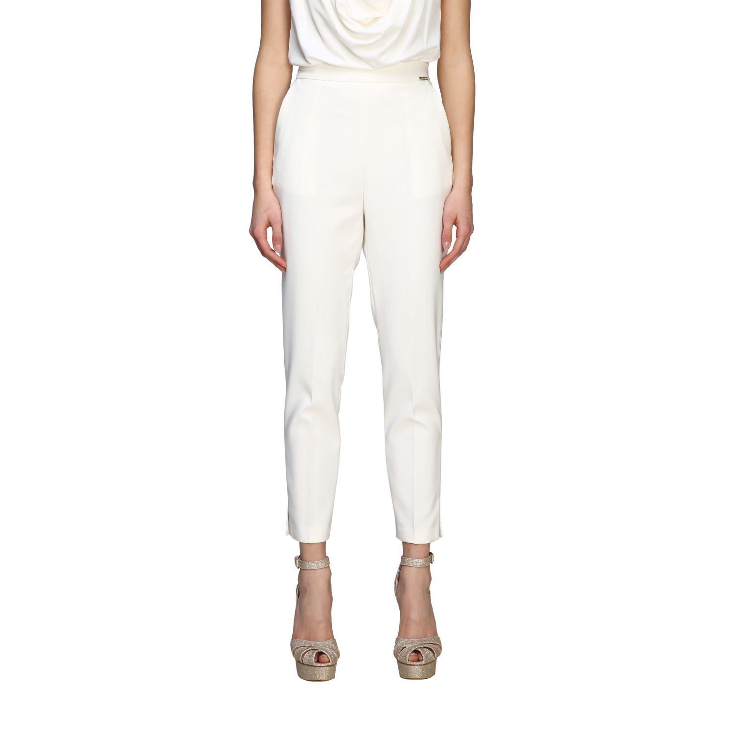 ELISABETTA FRANCHI CELYN B. ELISABETTA FRANCHI PANTS ELISABETTA FRANCHI SLIM TROUSERS,11234221
