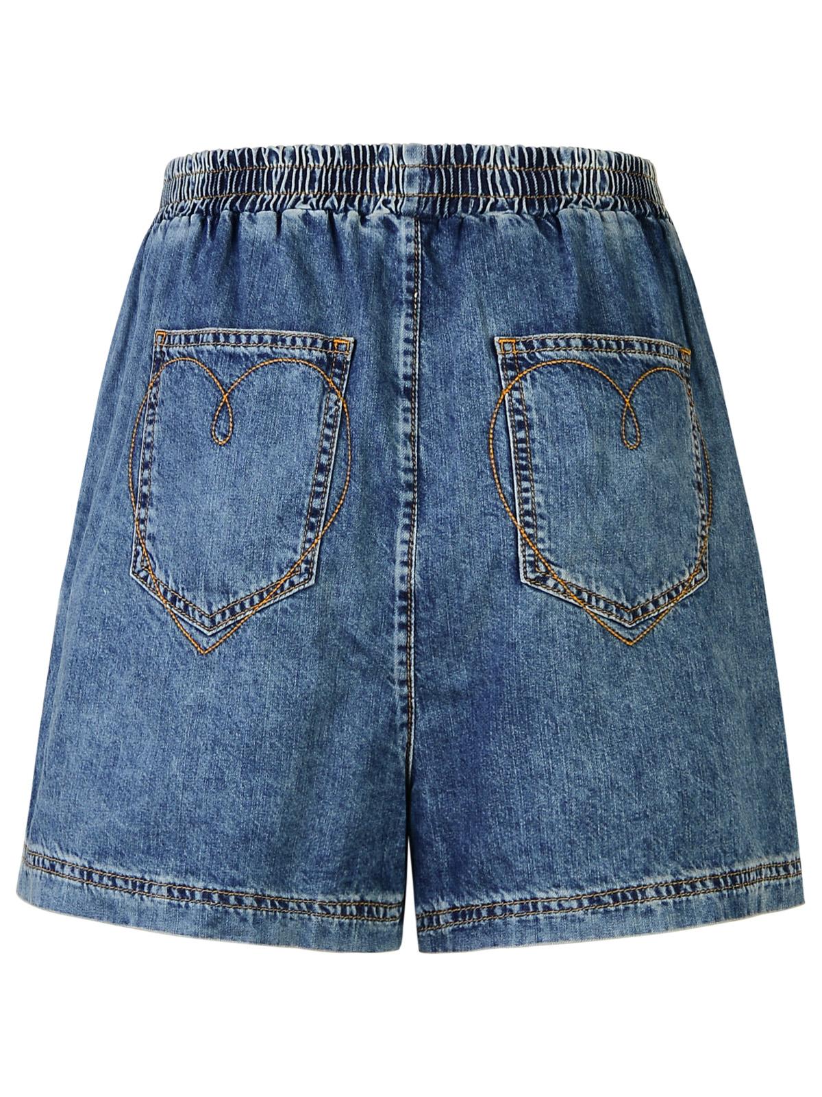 Shop M05ch1n0 Jeans Blue Cotton Jeans Shorts