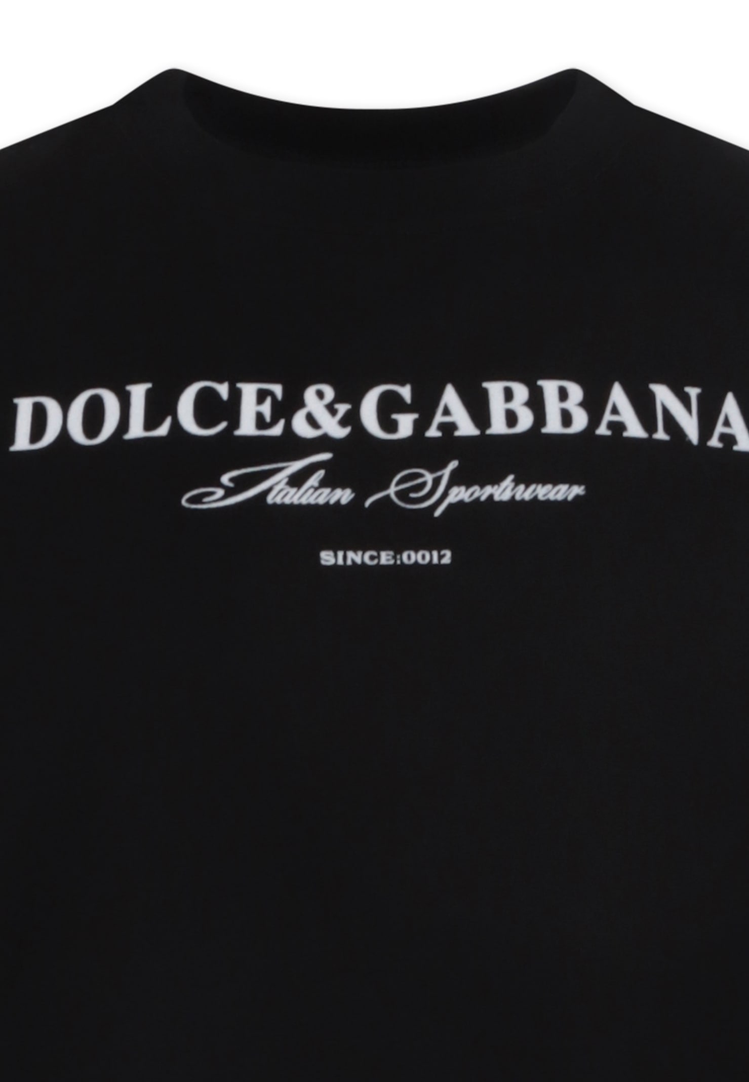 Dolce & Gabbana Black T-shirt For Kids With Logo In Black