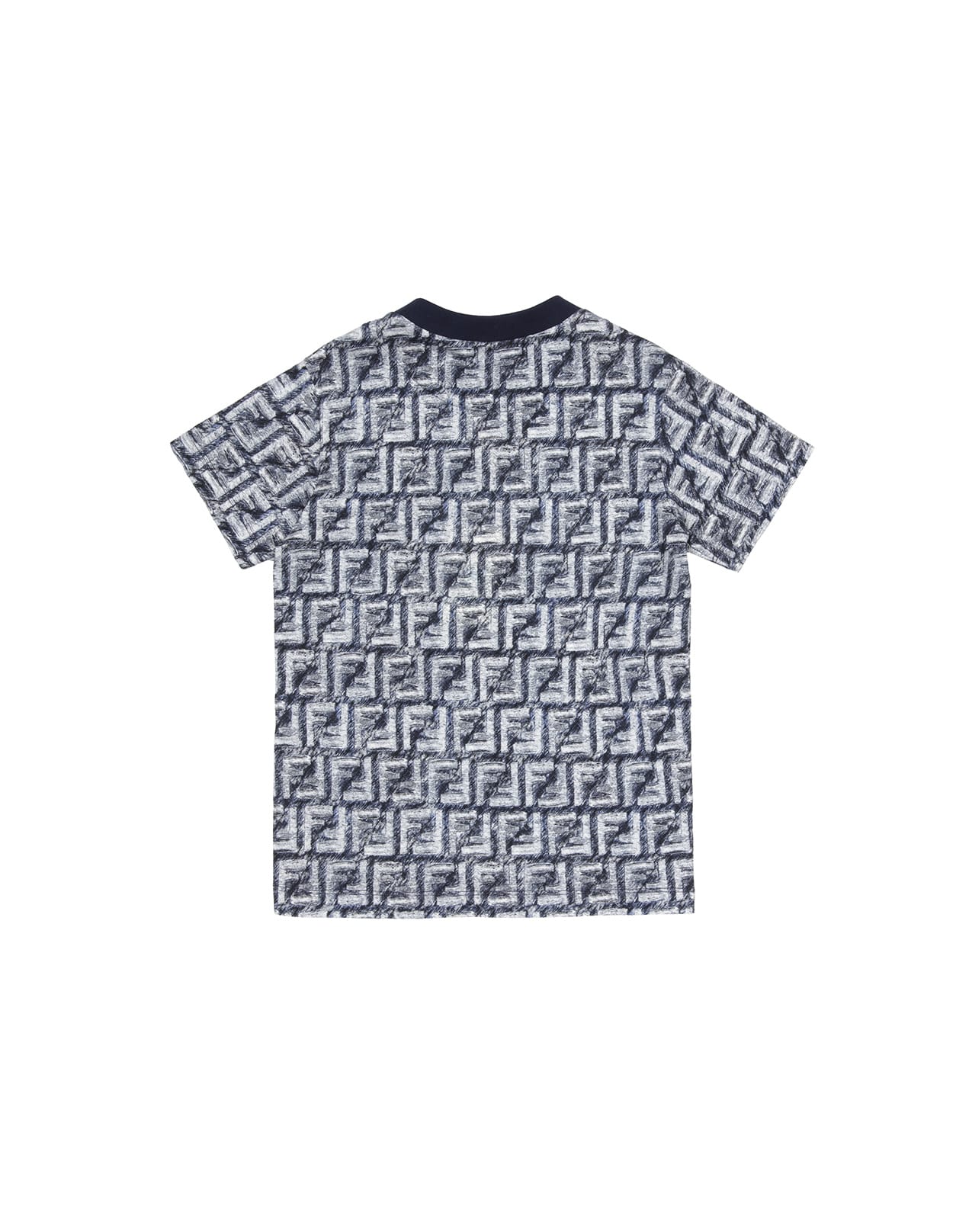 Shop Fendi Blue Monogram Motif T-shirt