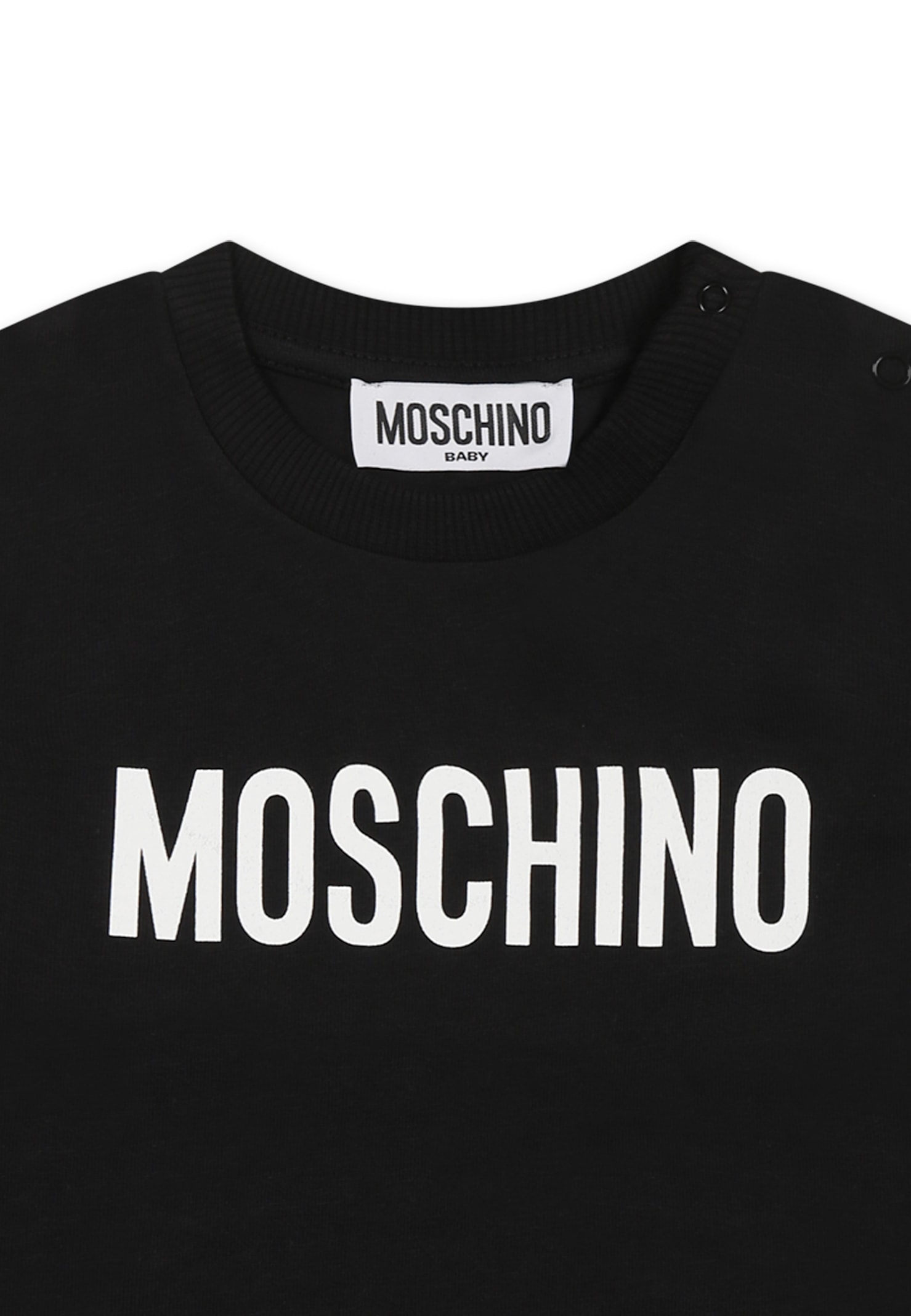 Moschino Black T-shirt For Babykids With Logo
