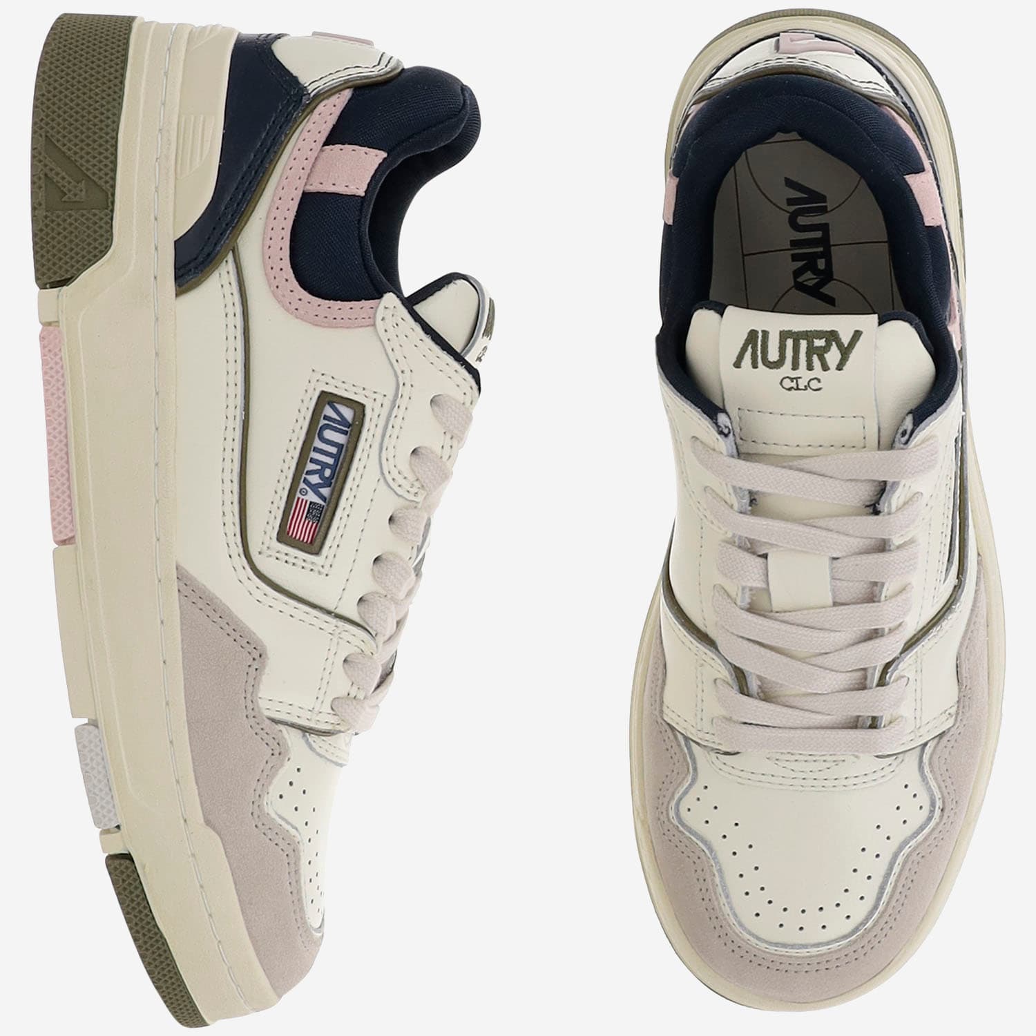 Autry Low Top Sneakers Leather Accents In Red