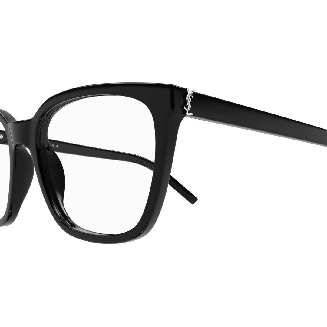 Shop Saint Laurent Square Frame Glasses In 001 Black Black Transpare