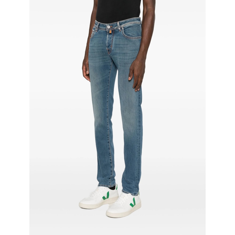 Jacob Cohen Belt Loop Jeans In Blue