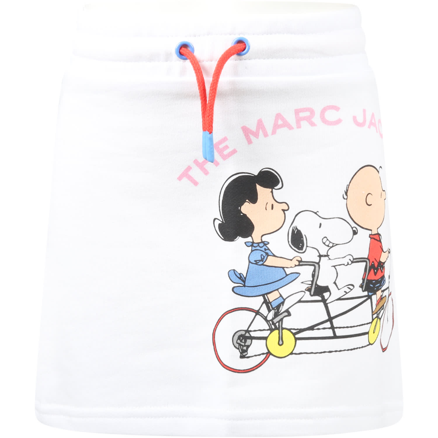 Little Marc Jacobs White Skirt For Girl With Peanuts And Logo