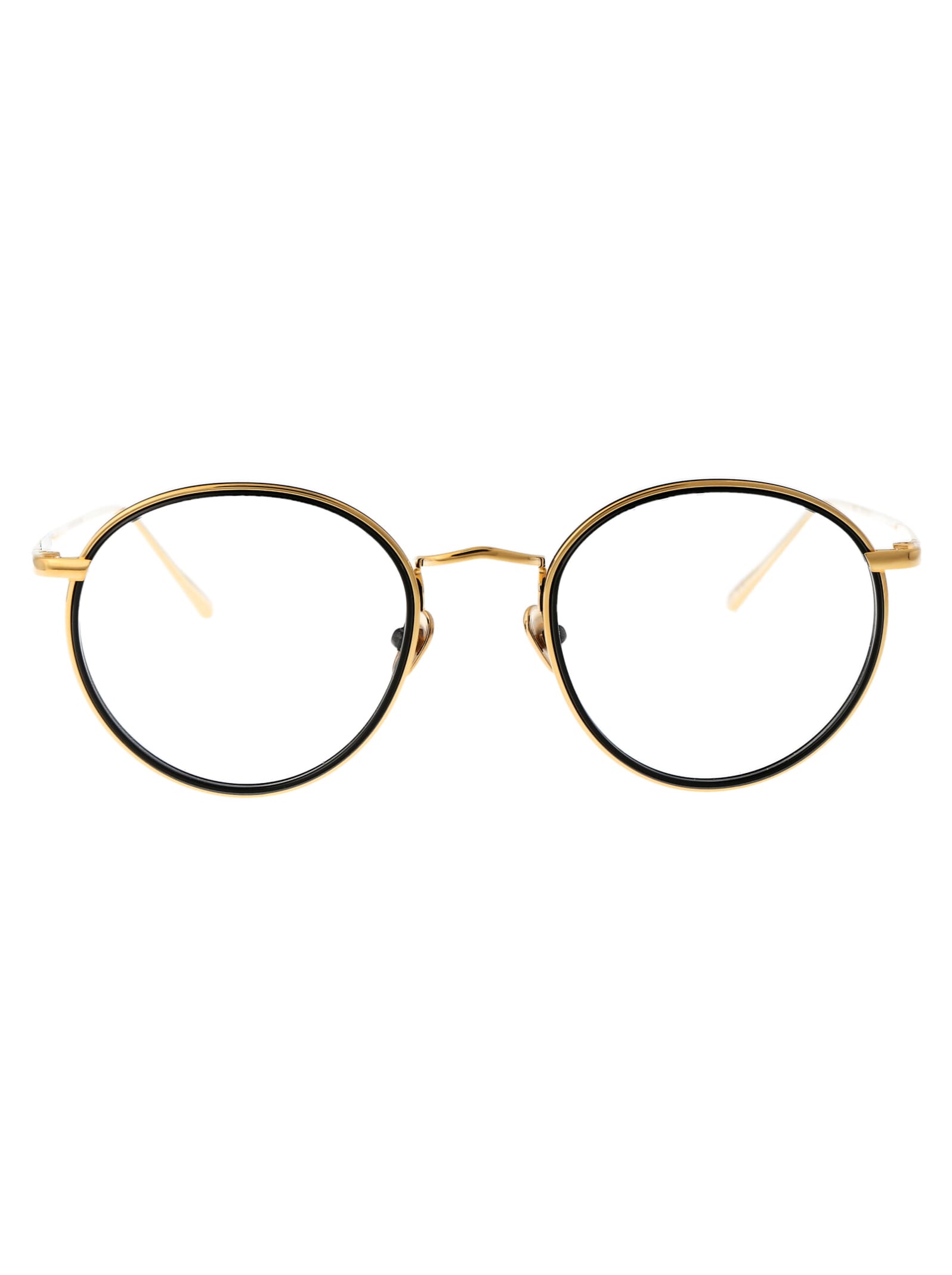 Shop Linda Farrow Comer Glasses In Yellowgold/black/optical