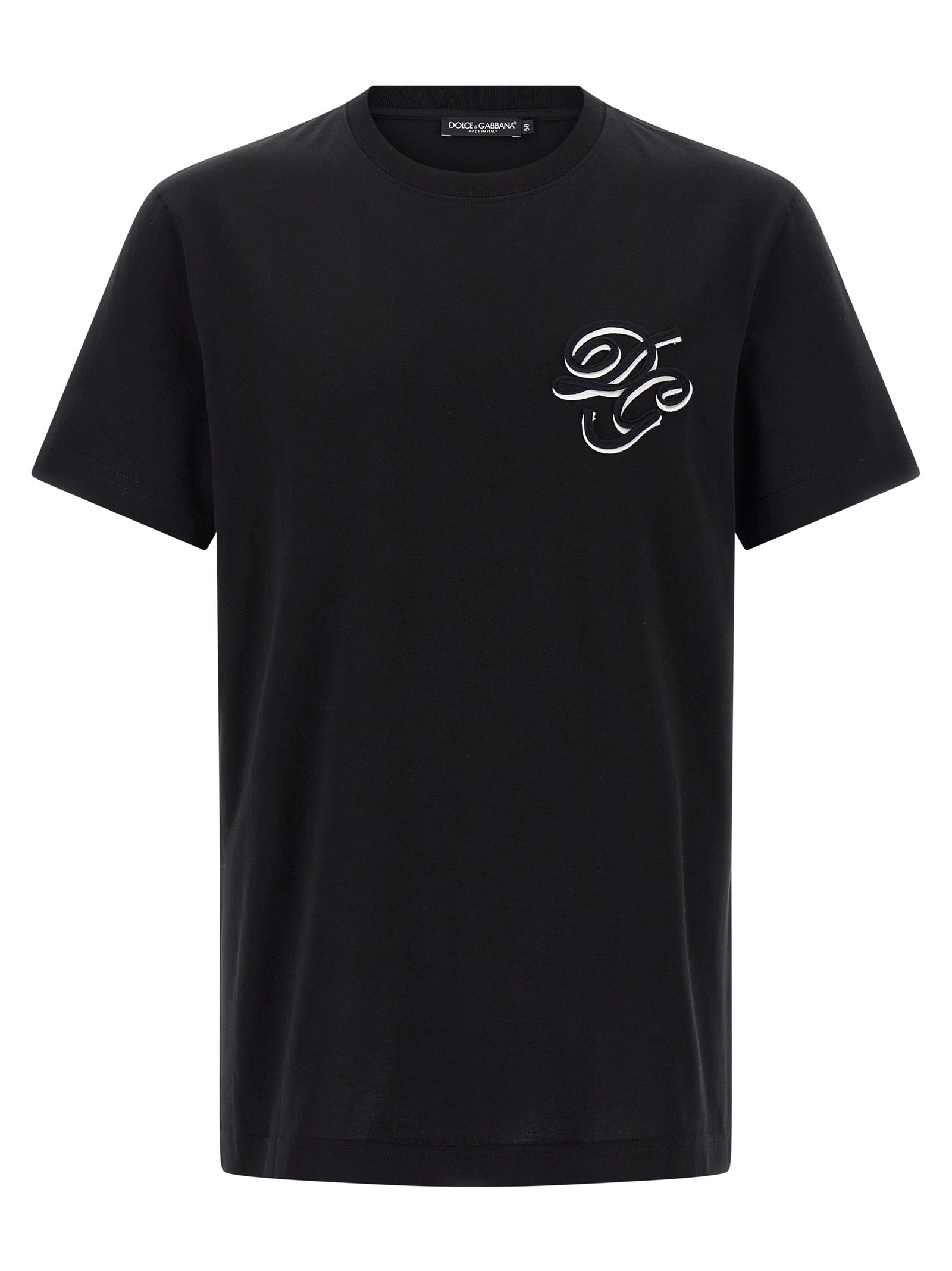 Dolce & Gabbana Crew Neck Short Sleeves T-shirt In Black