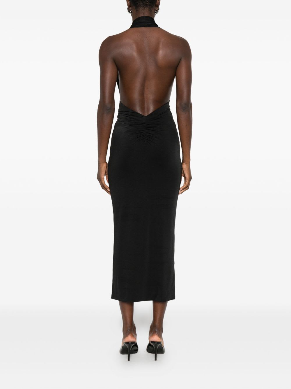 The Andamane Halterneck Dress In Black