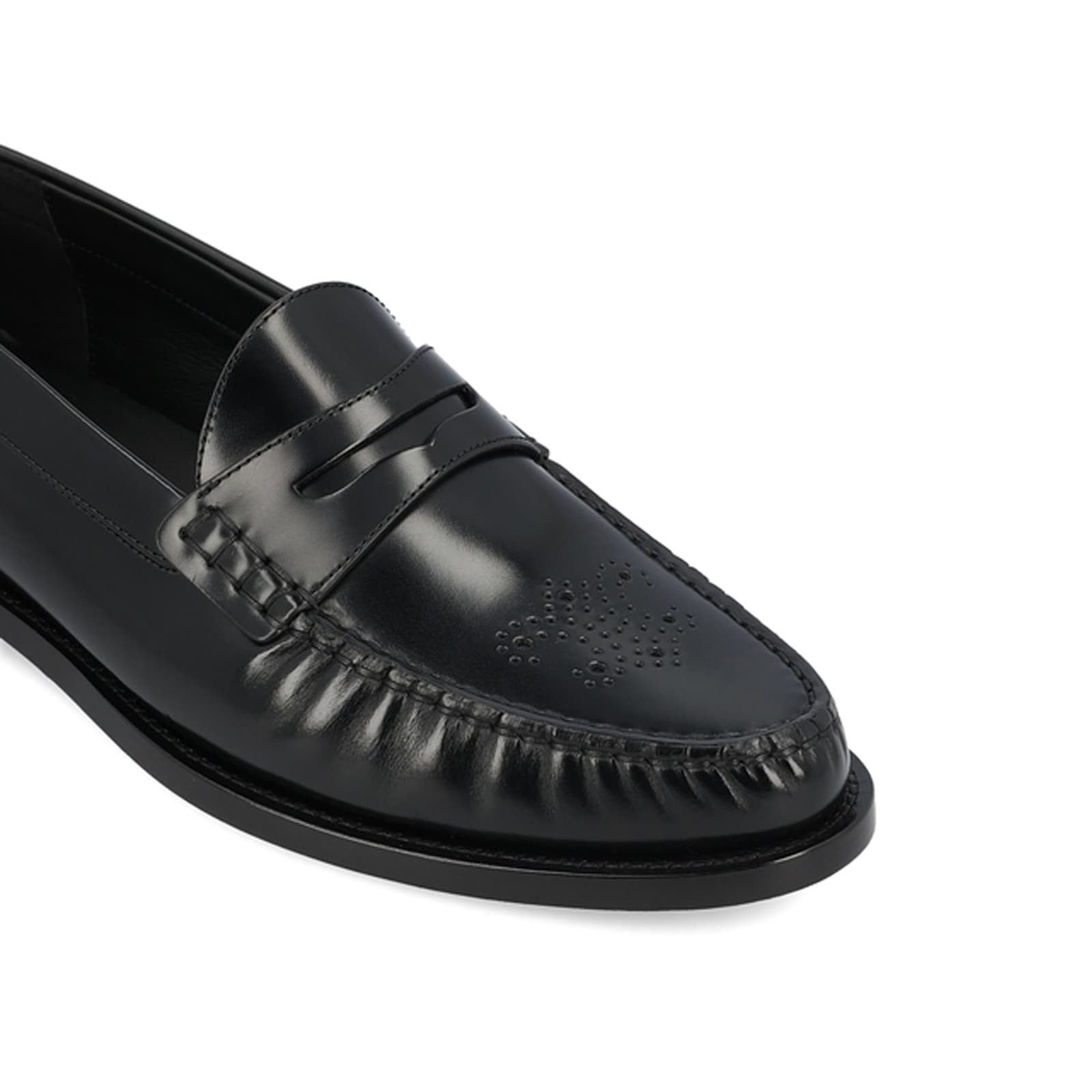 Celine Vivienne Bullskin Loafers In Black