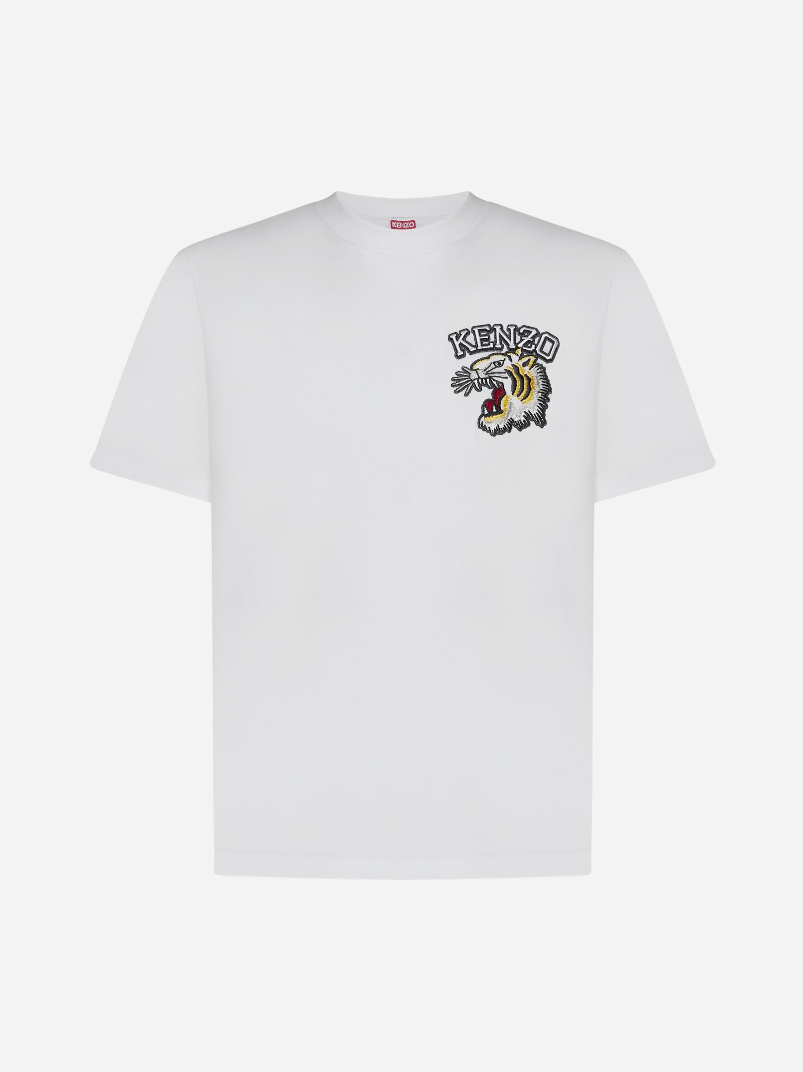 Shop Kenzo Tiger Cotton T-shirt In Bianco