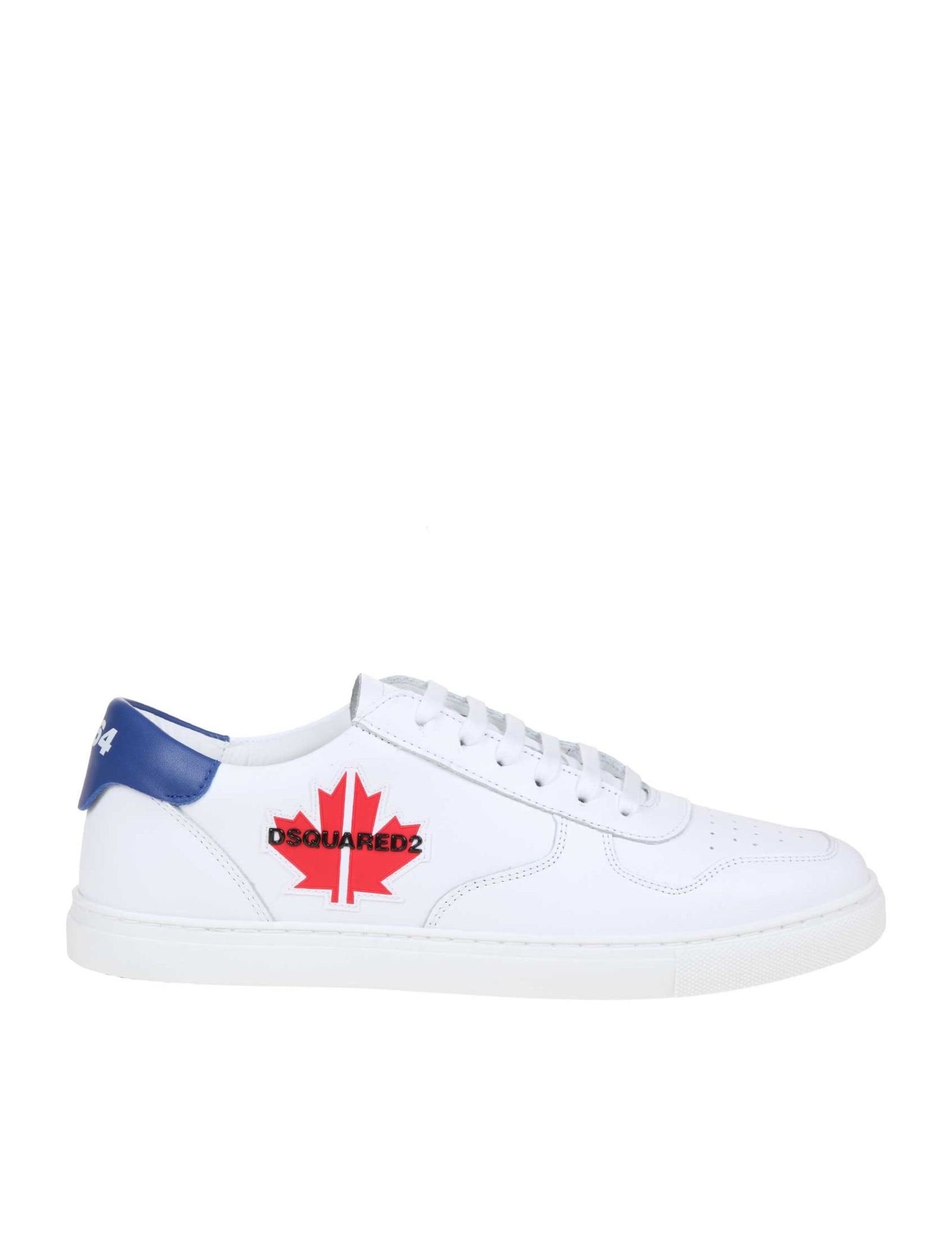 DSQUARED2 MAPLE GYM SNEAKERS IN WHITE LEATHER,11247312