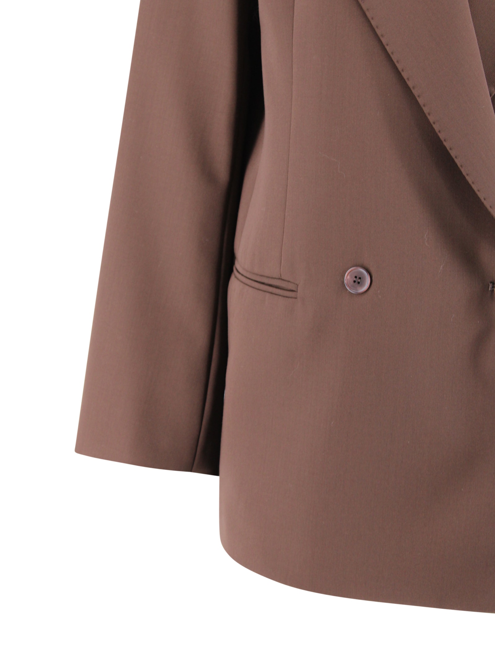 Weekend Max Mara Blazer In Pure Wool Levantina Fabric. In Brown