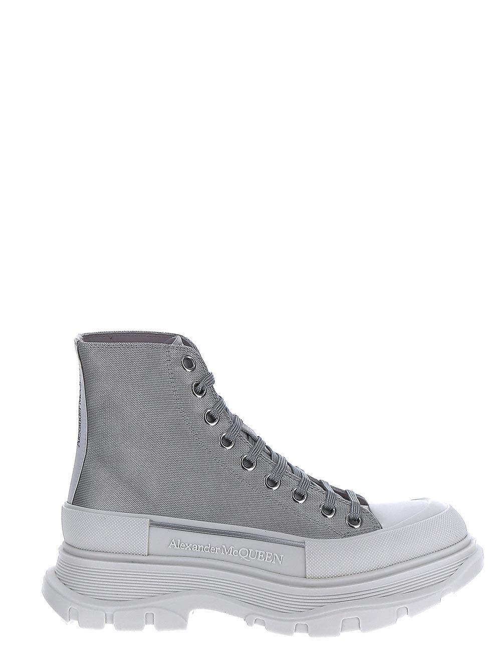 Alexander McQueen Silver Ankle Boots