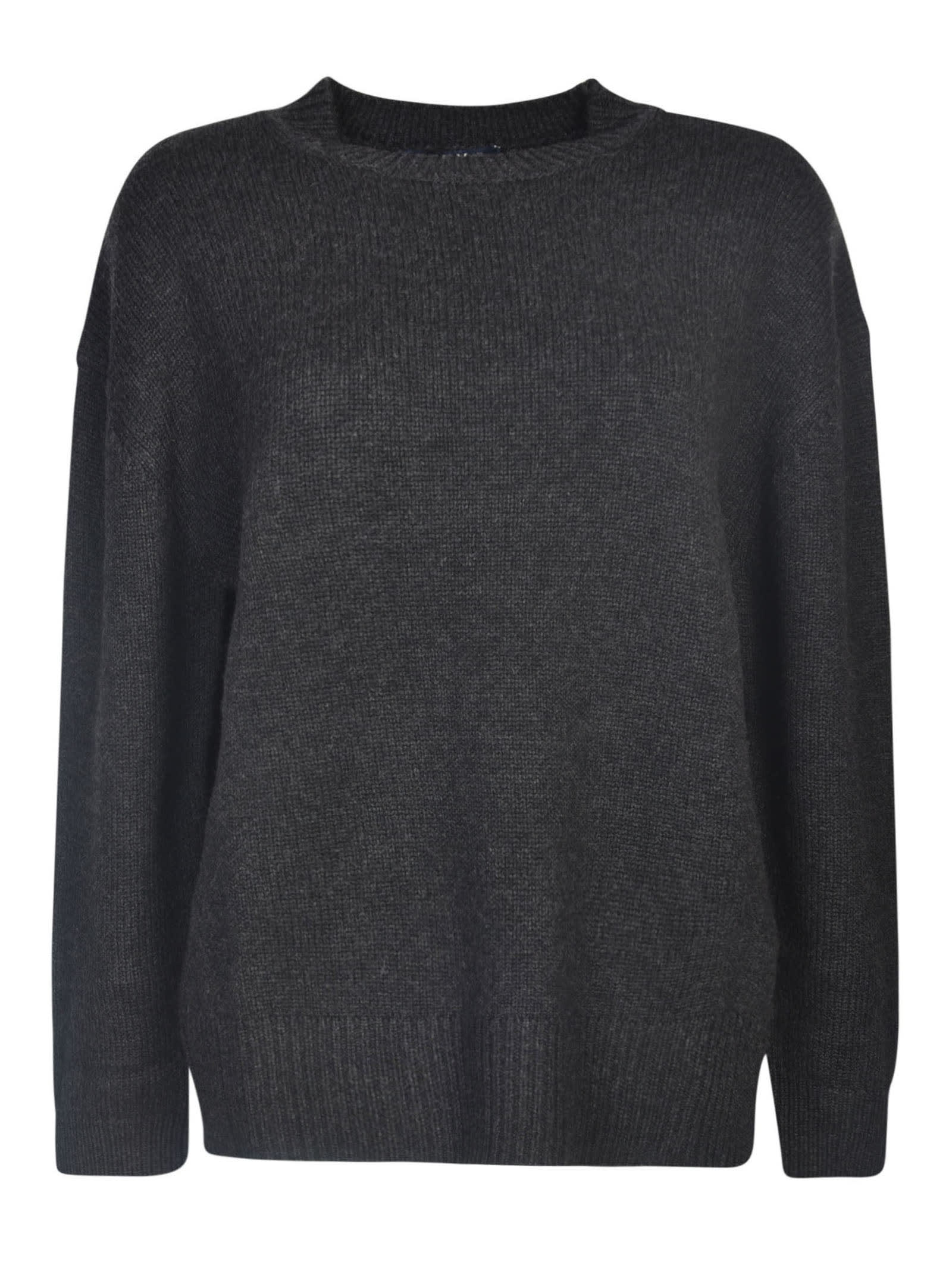 Shop 's Max Mara Rib Trim Oversized Knit Sweater In Grey