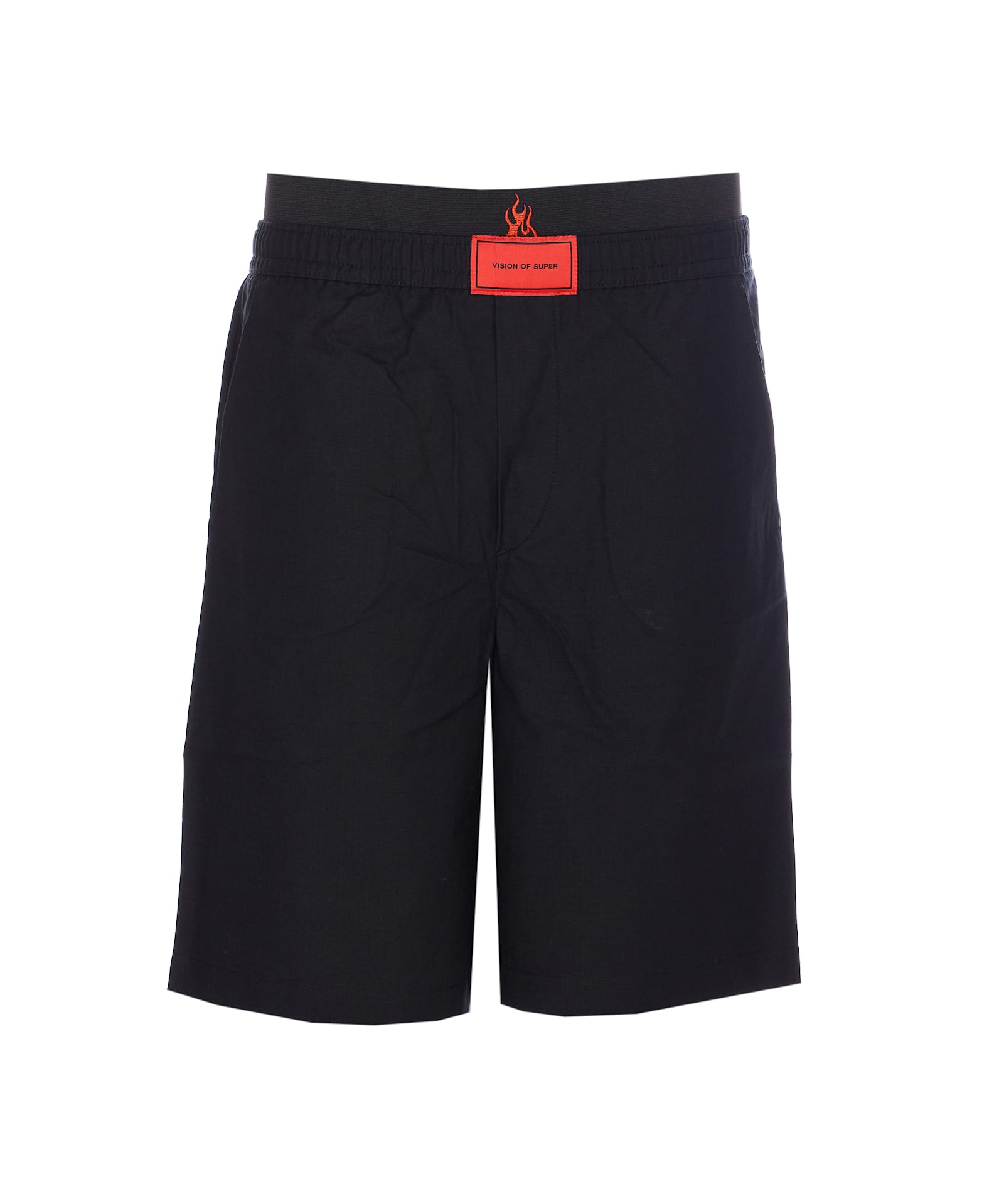 Embroidered Flames Shorts