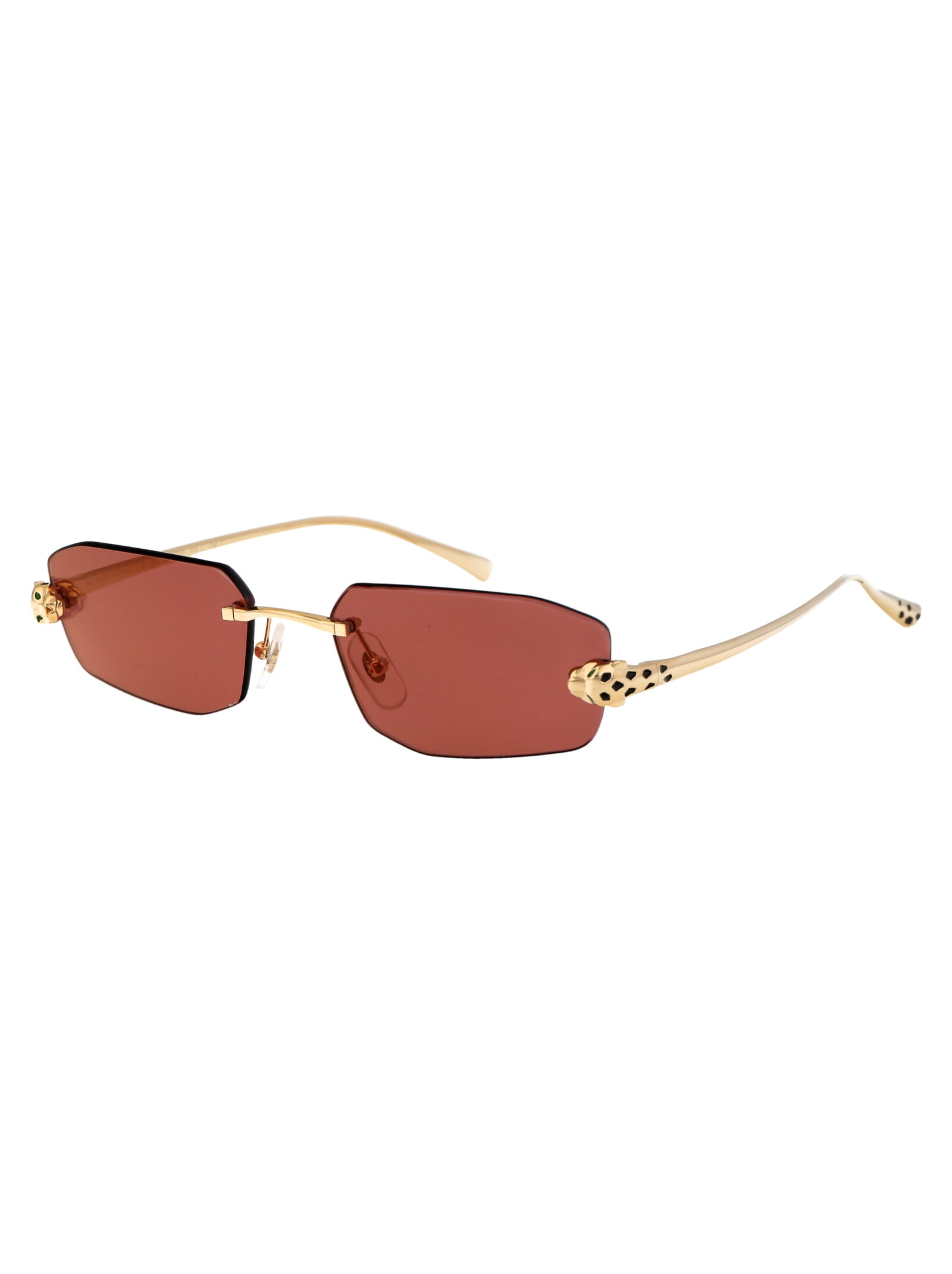 Shop Cartier Ct0474s Sunglasses In 002 Gold Gold Red