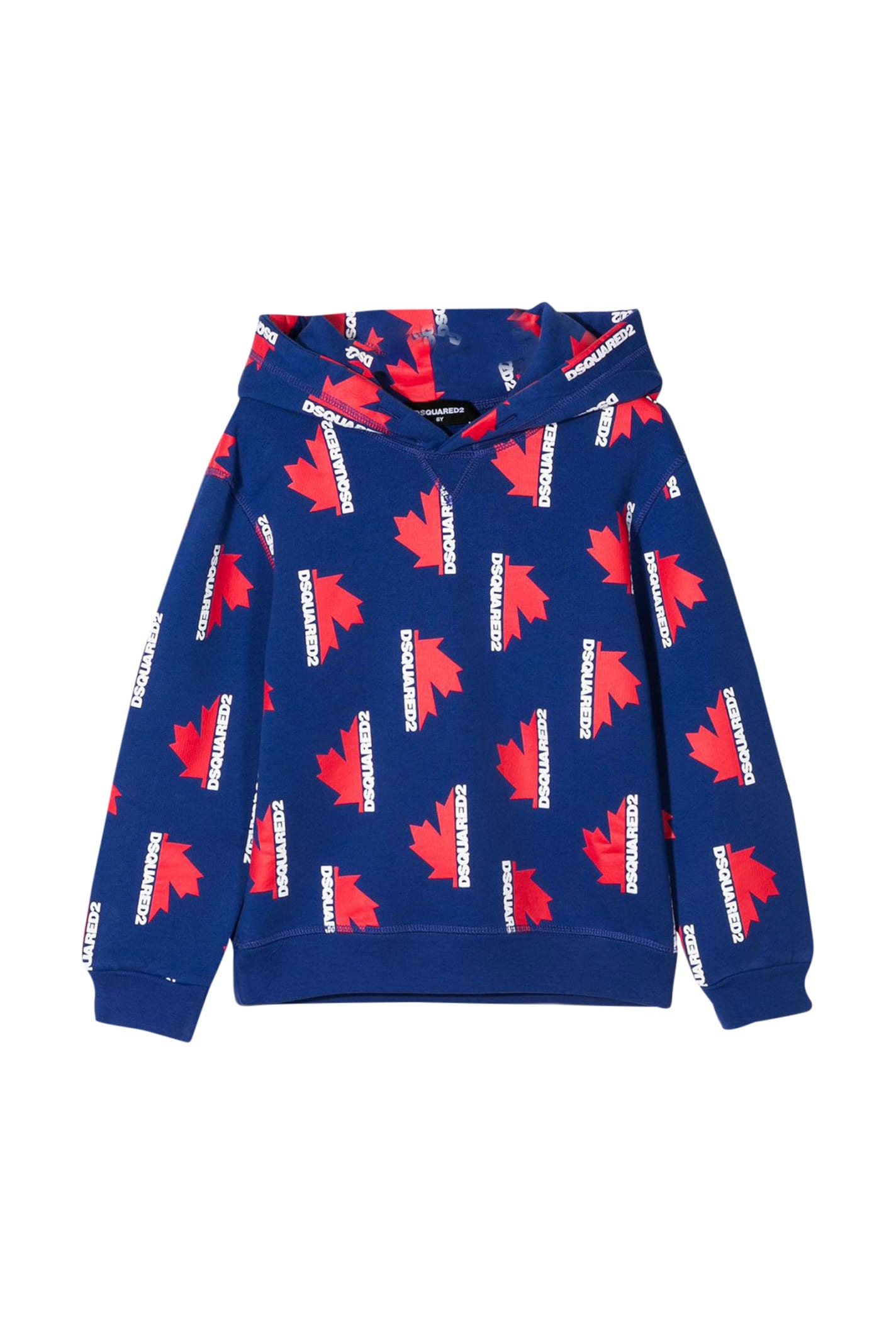 Dsquared2 Kapuzenpullover Mit Ahornblatt-print In Bluette