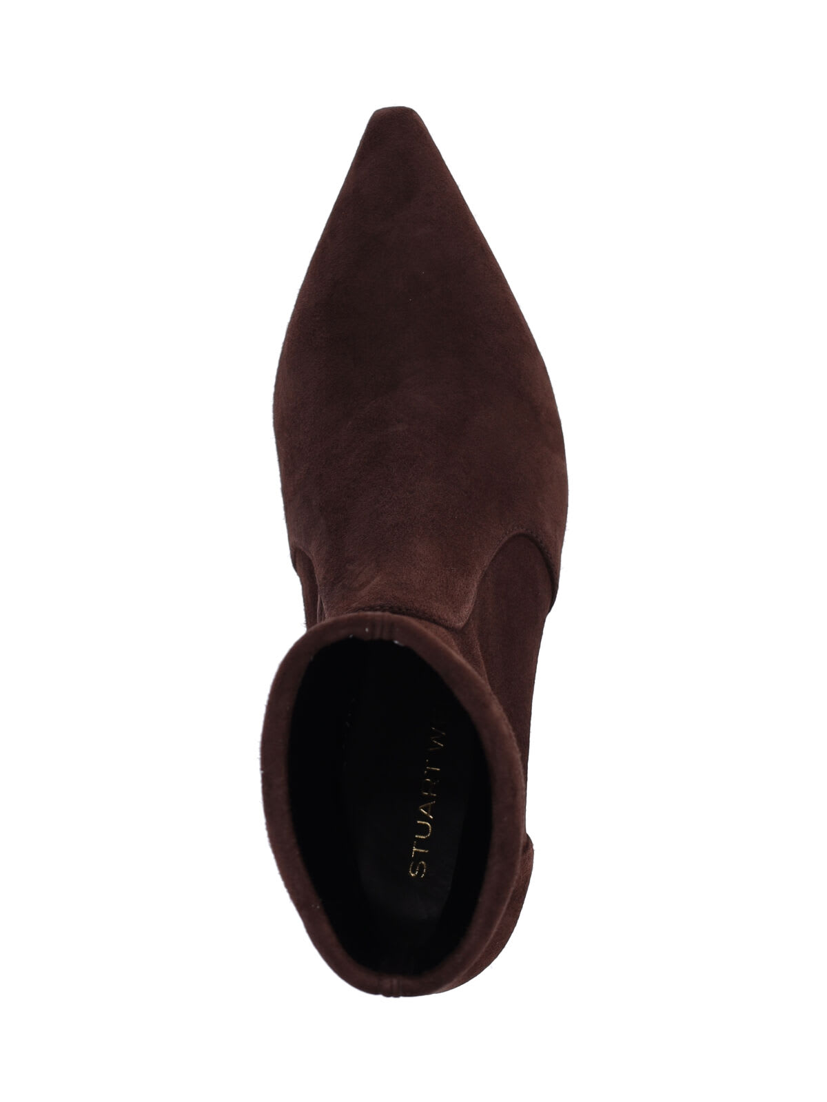 Stuart Weitzman Pointed Toe Kitten Heel Ankle Boots In Brown