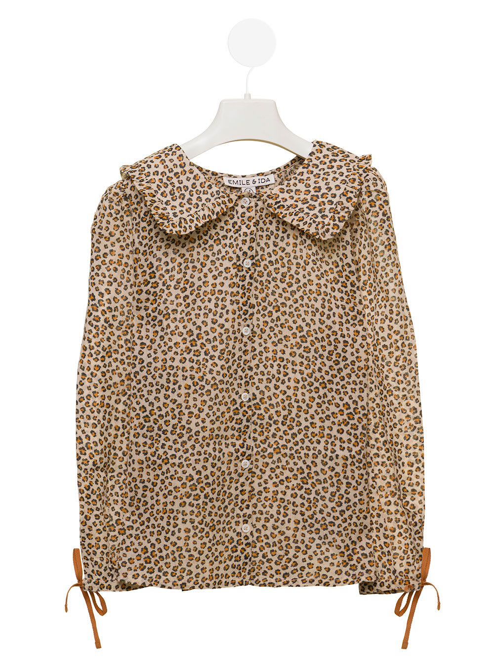 Emile Et Ida Kids Girls Leopard Shirt In Brown