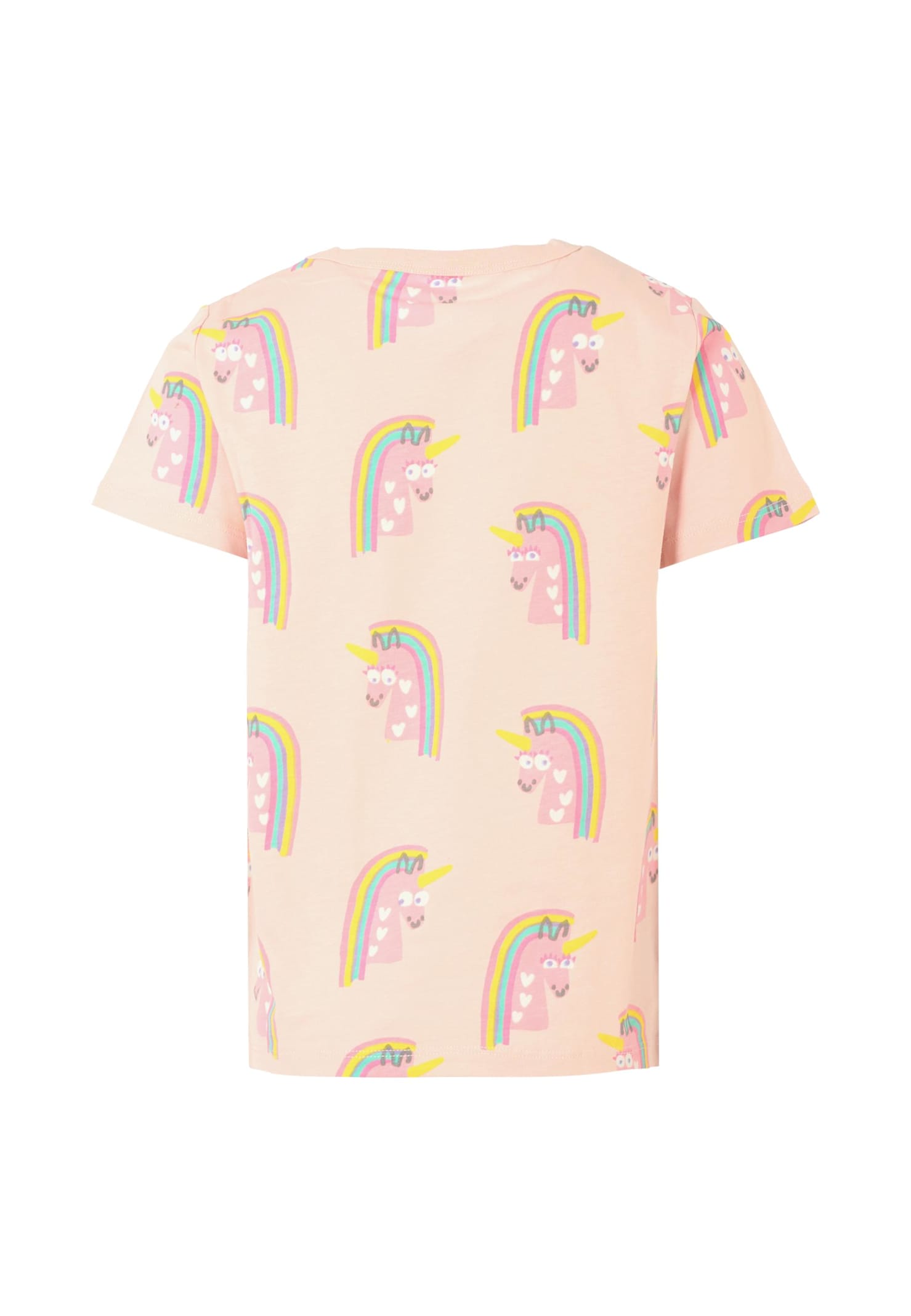 Stella Mccartney Pink T-shirt For Girl With Unicorn In Pink