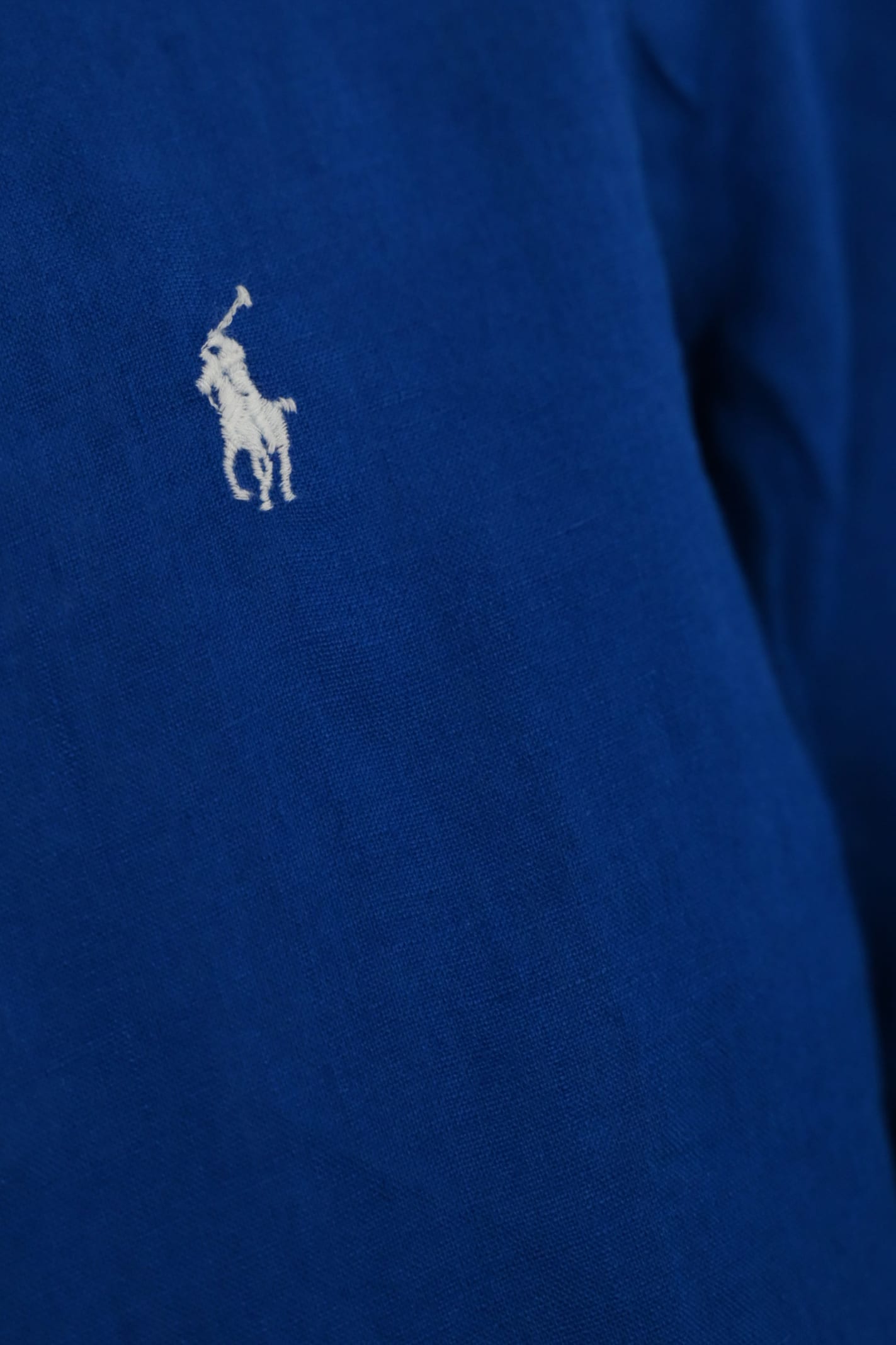Shop Polo Ralph Lauren Linen Shirt With Pony Logo