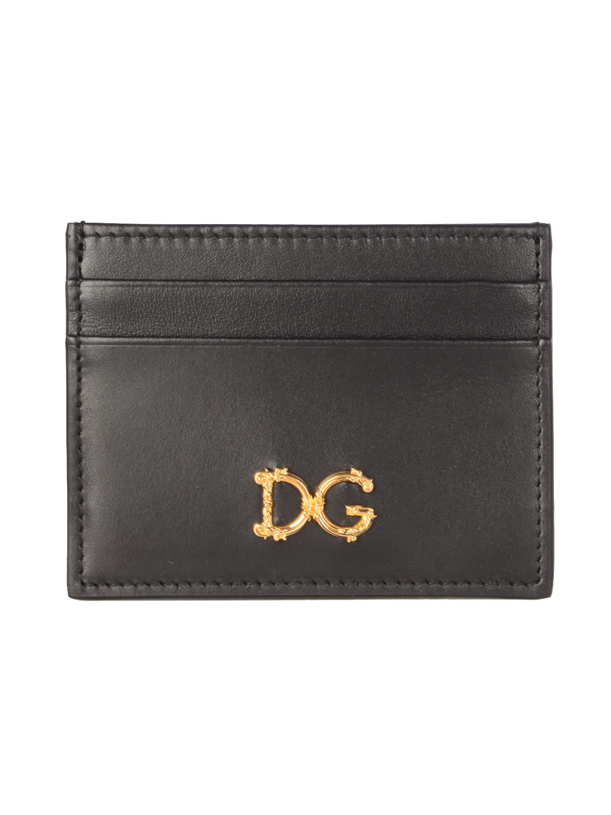 Dolce & Gabbana Barocco Credit Card Case In Black