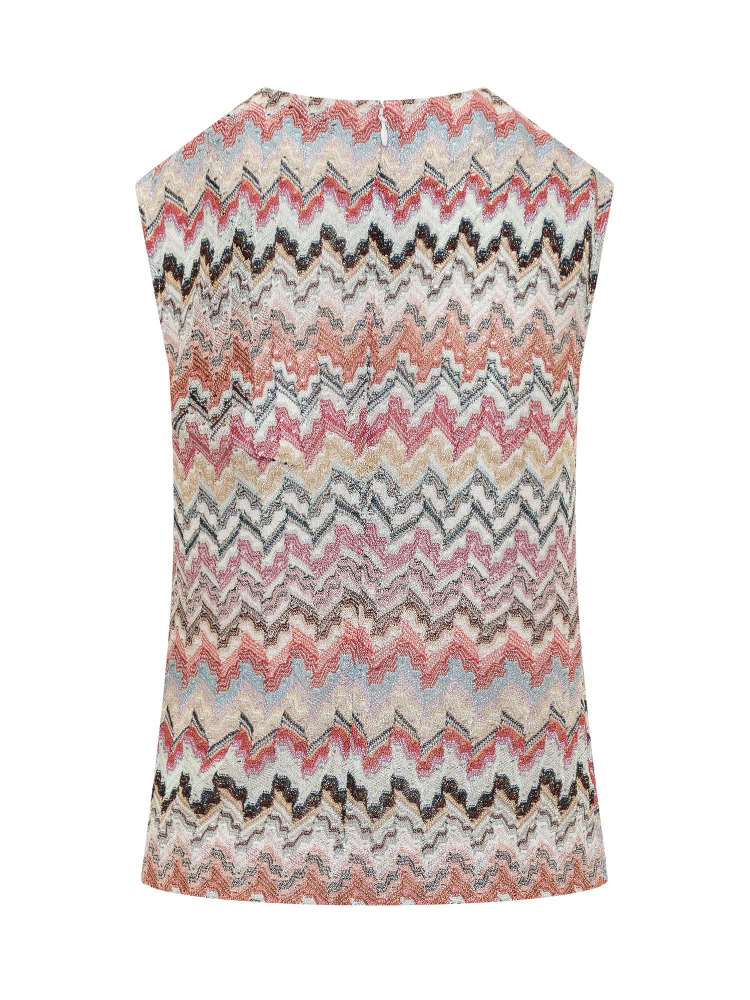 Shop Missoni Sleeveless Top In Pink Wht Tone Multicolor