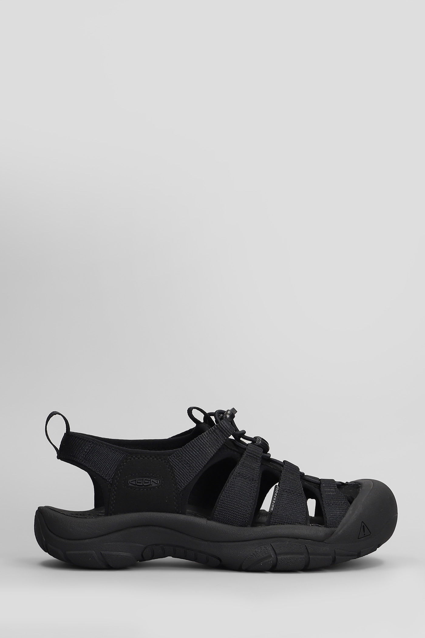 Newport H2 Sandals In Black Suede And Fabric