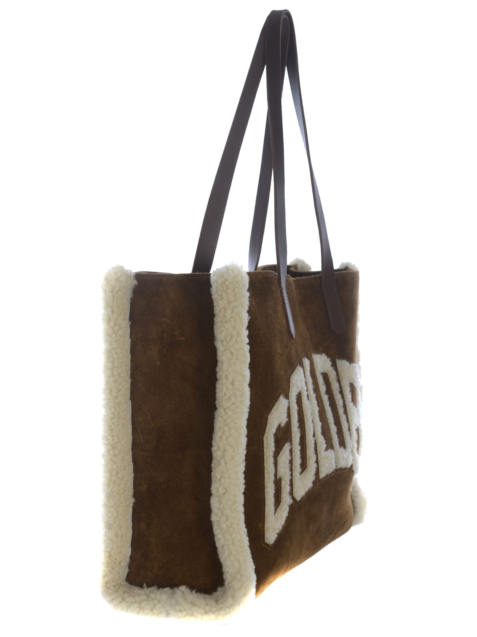 Shop Golden Goose Bag  California East-west In Suede In Leather Brown