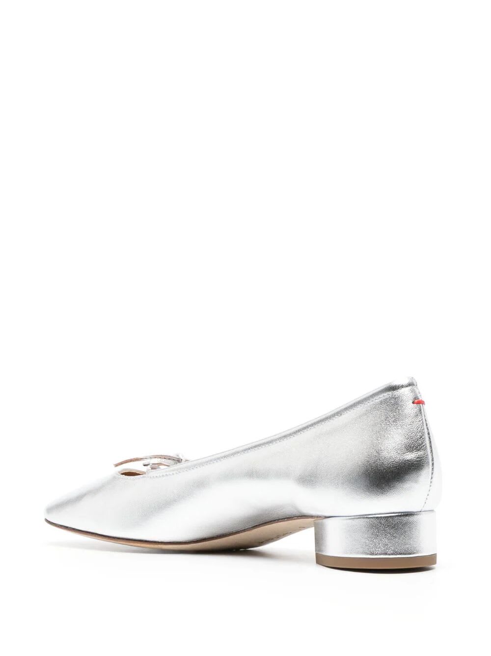 Shop Aeyde Darya Laminated Nappa Leather Silver Shoes