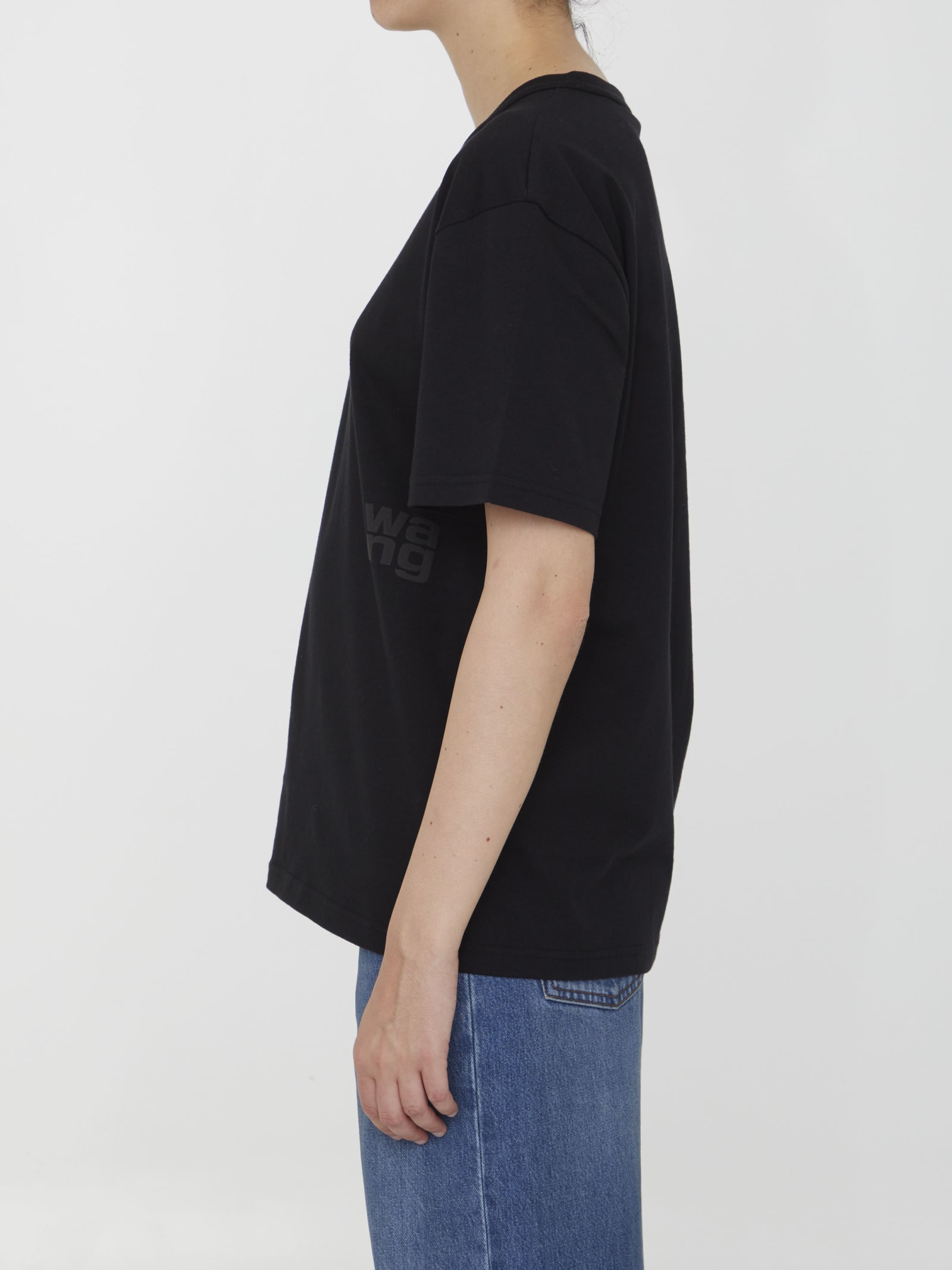 Shop Alexander Wang Cotton T-shirt With Logo In Black